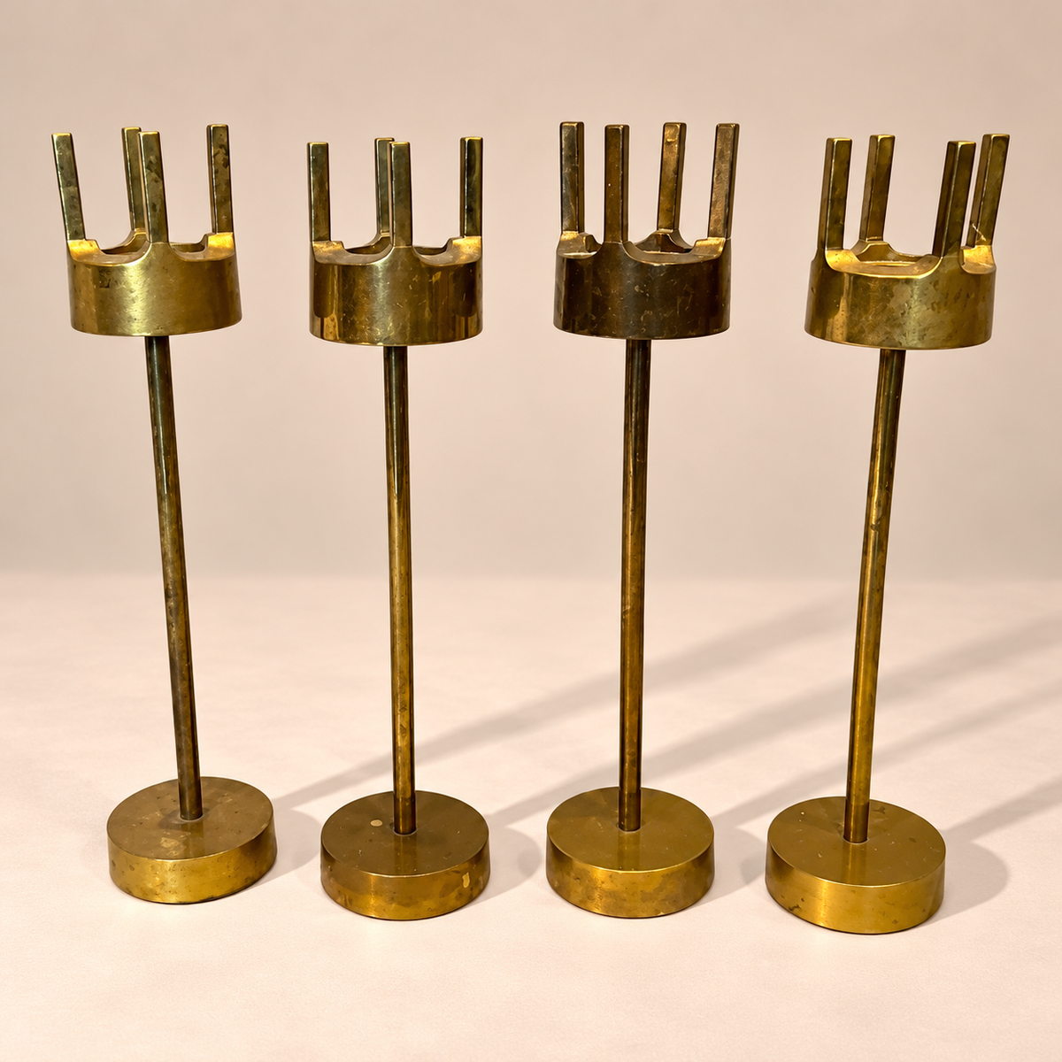 Set of 4 Brass Candle Holders