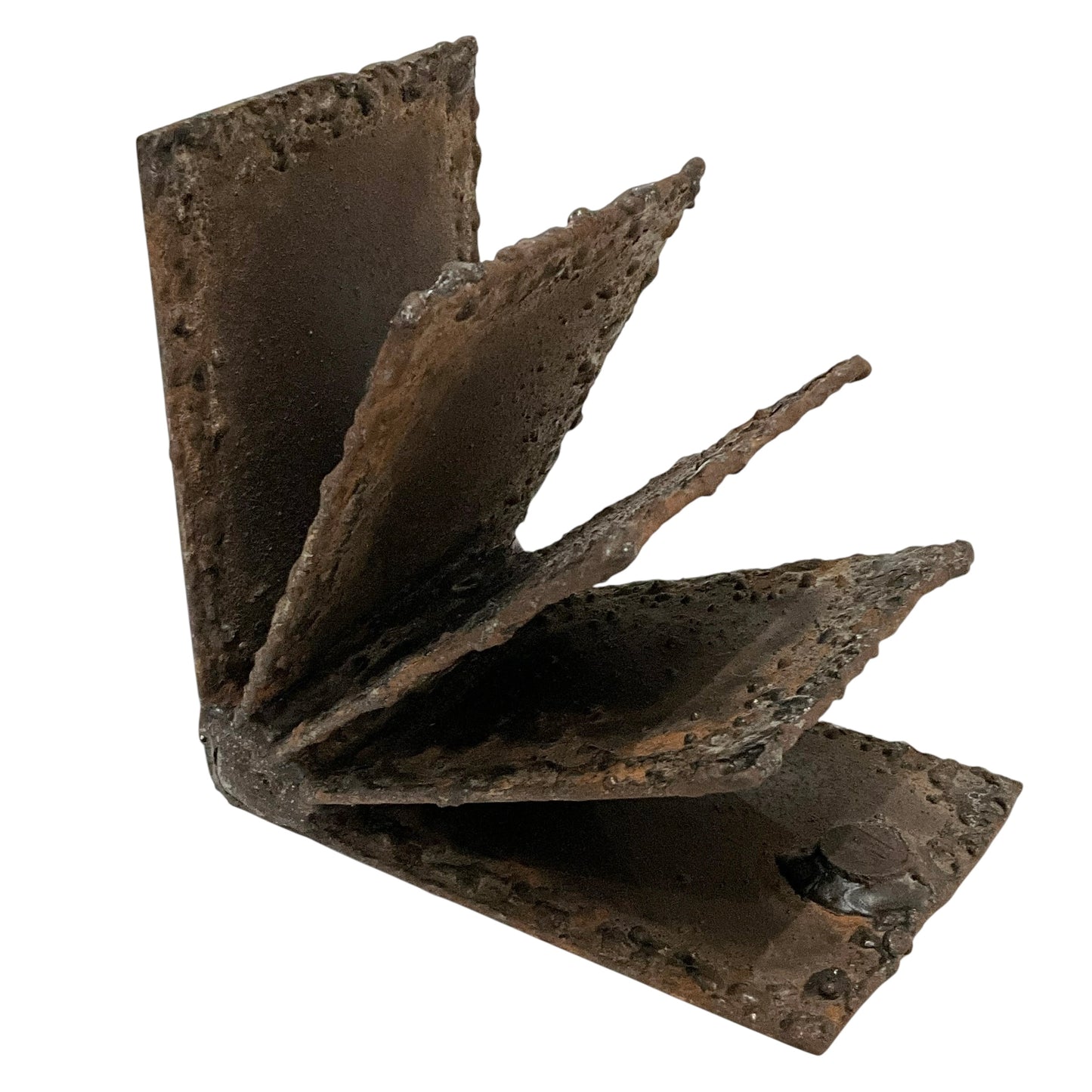 Vintage Brutalist Metal Book Ends