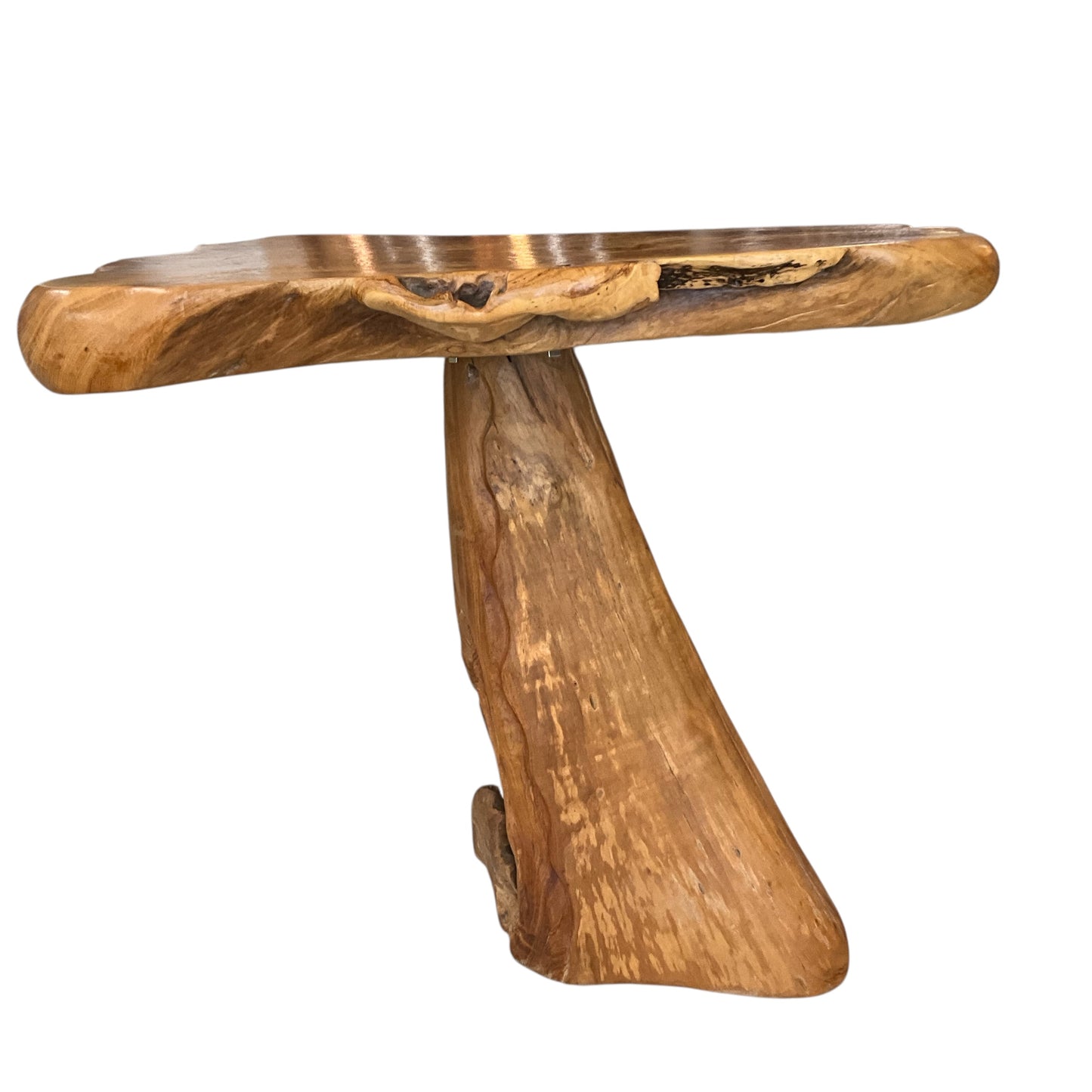 Vintage Abstract Raw Natural Wood Table