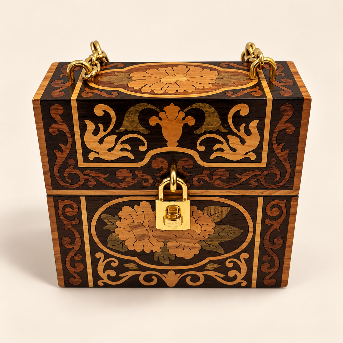 Dolce & Gabbana One of A Kind Runway Wood satchel