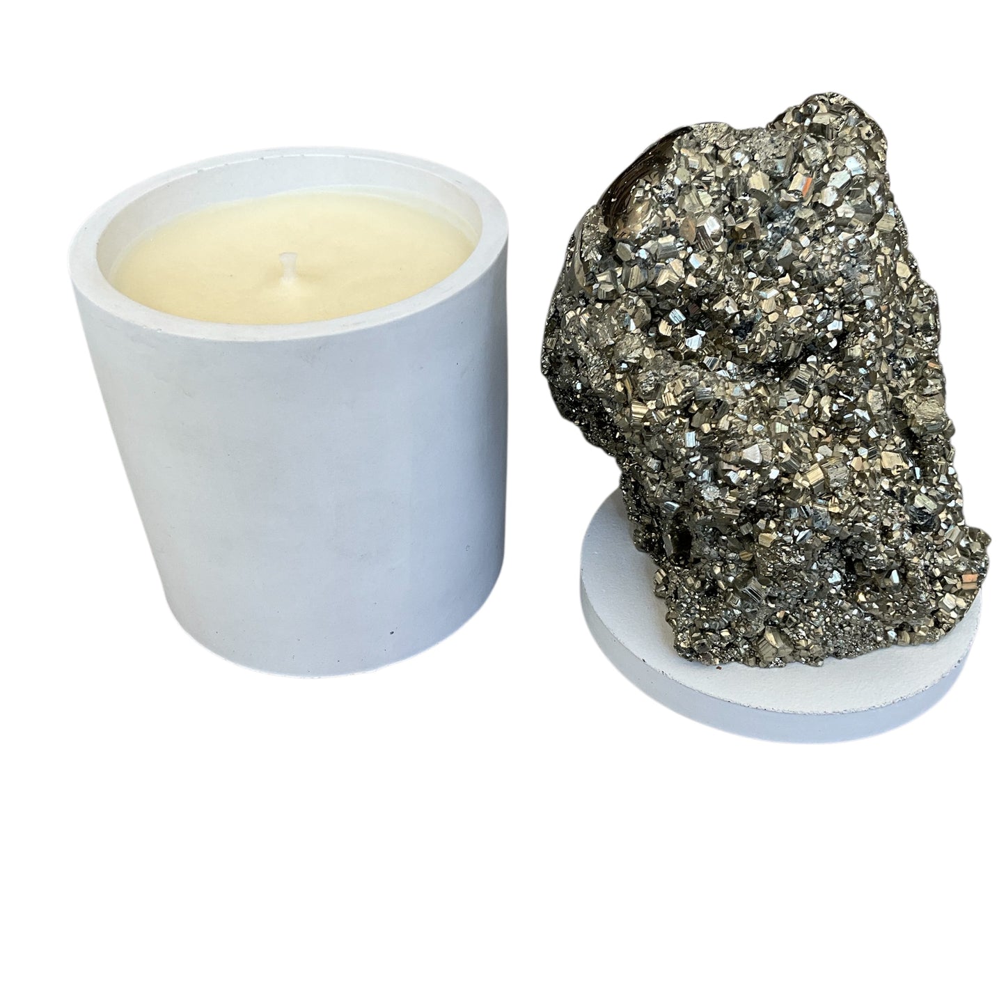 Abstract Pyrite Lid Gardenia Candle #1