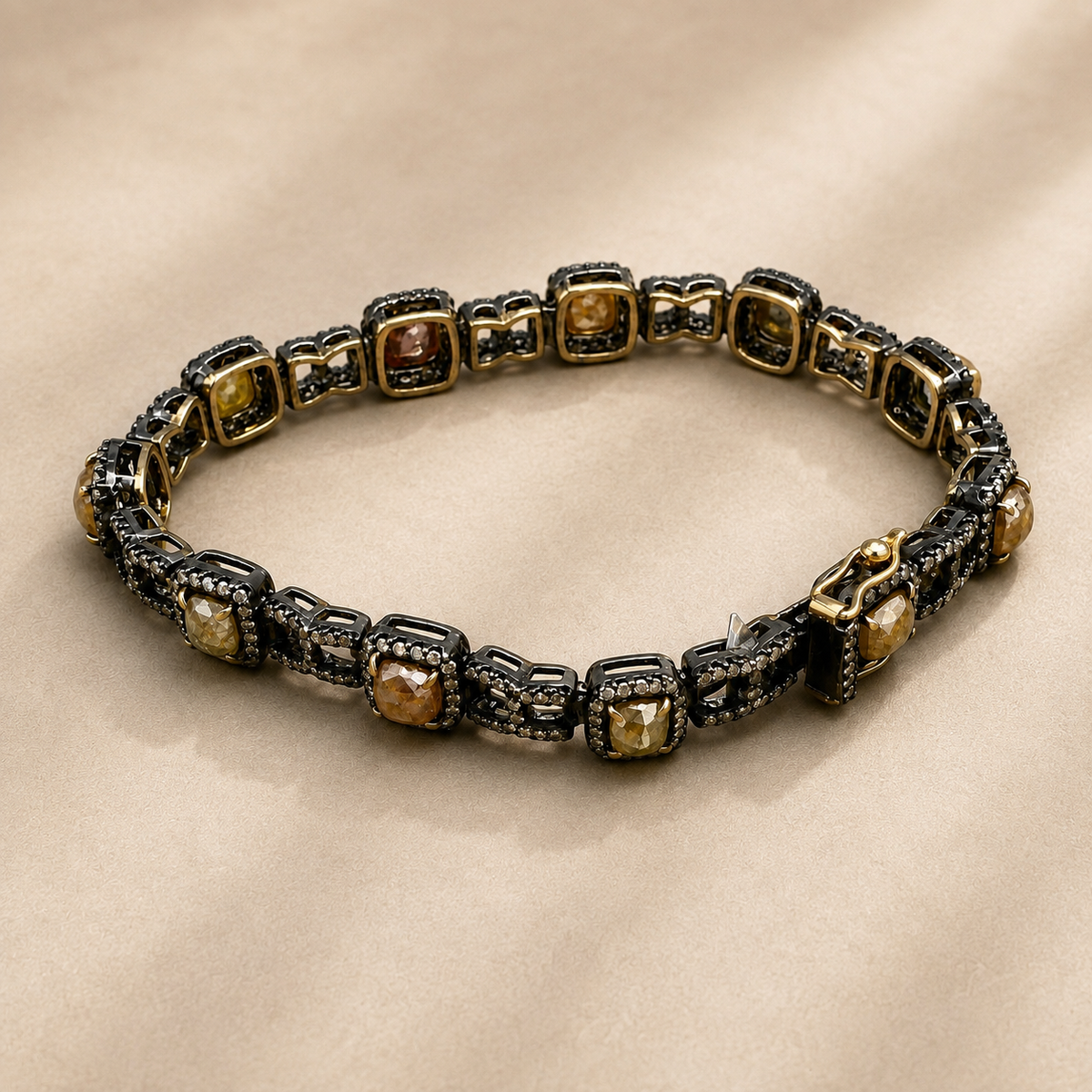 Multi-Colored 11 Inverted Diamond Bracelet