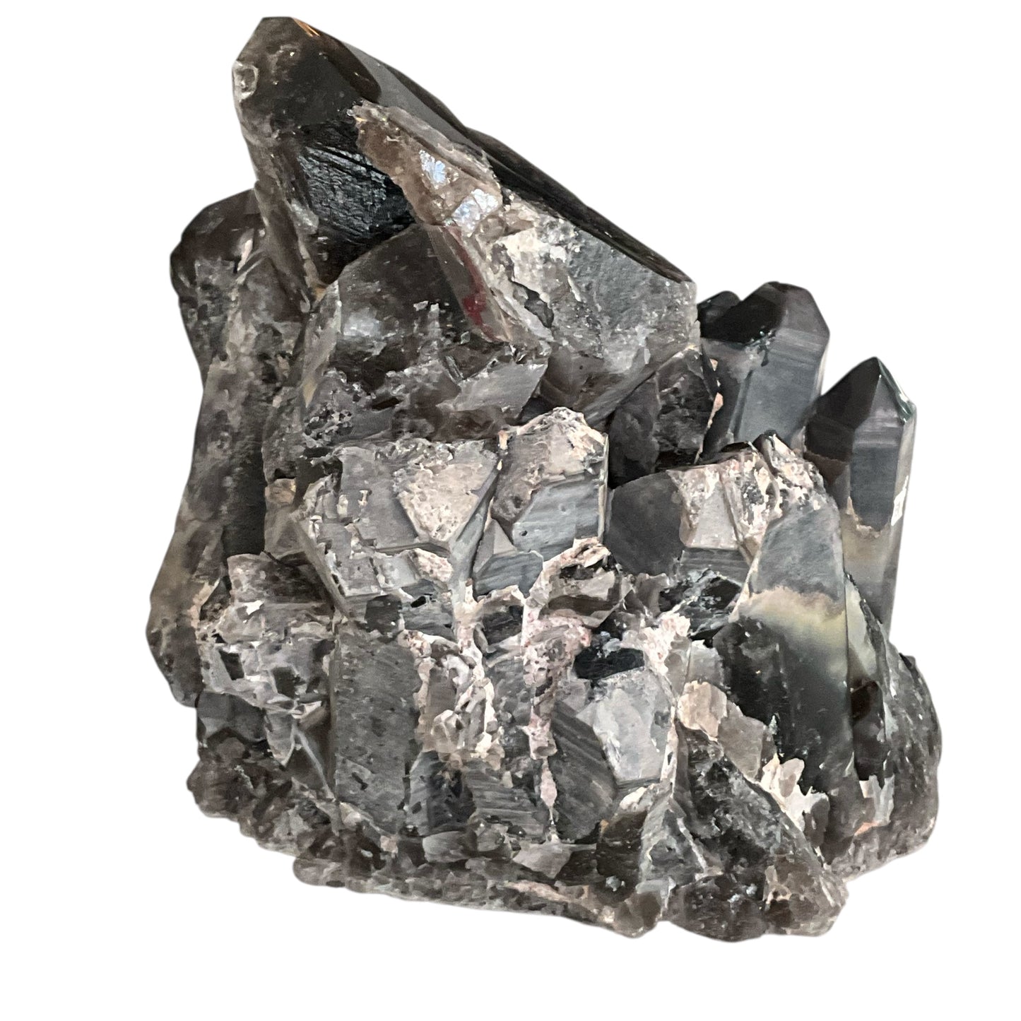 Smoky Quartz large cluster free-standing