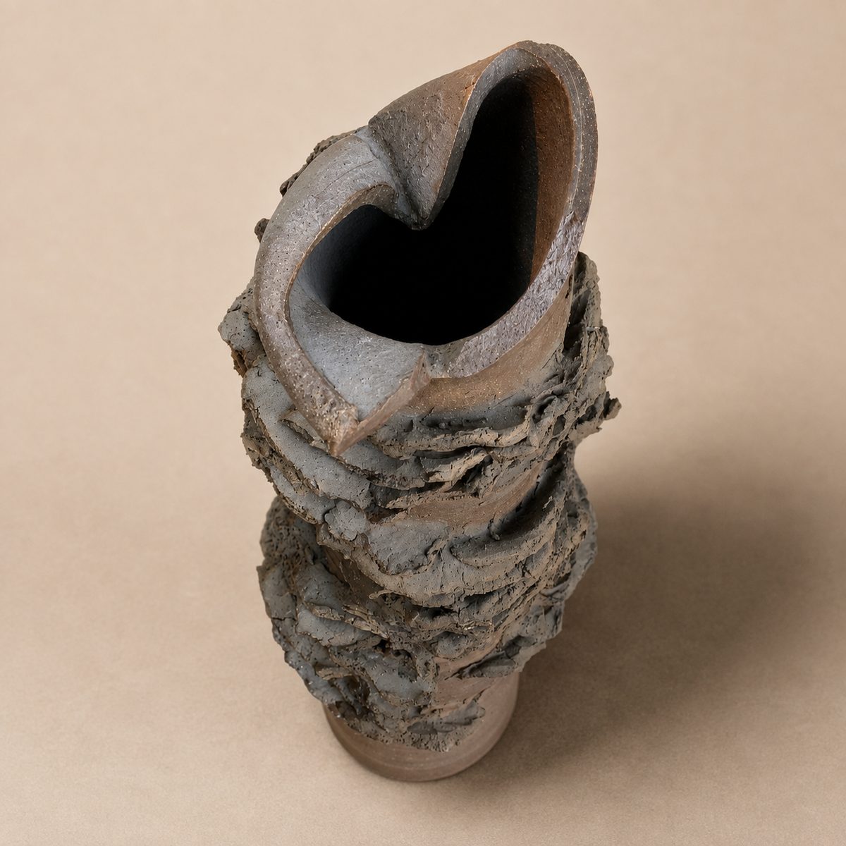 1970's Brutalist Abstract Vase