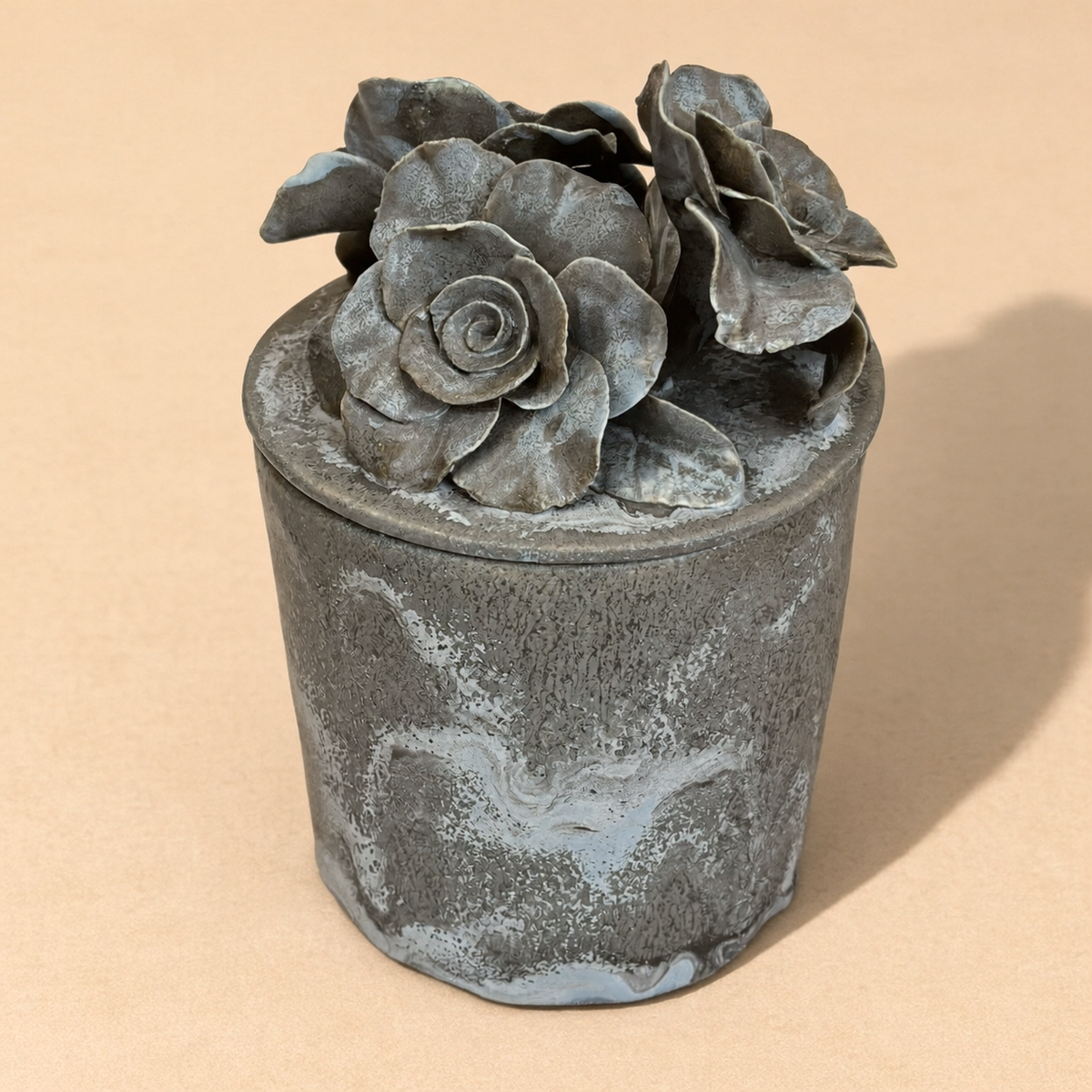 Hand-Crafted Triple Gardenia Flower Ceramic Gardenia Candle 24 oz