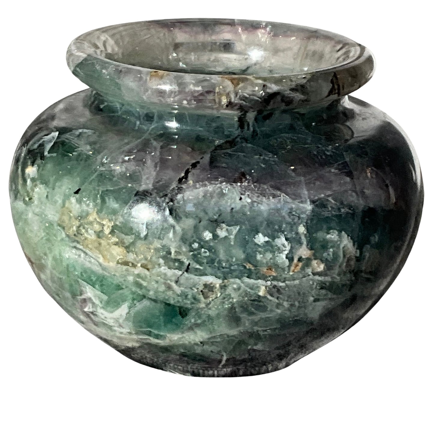 Fluorite Crystal Display Bowl Vase Decor