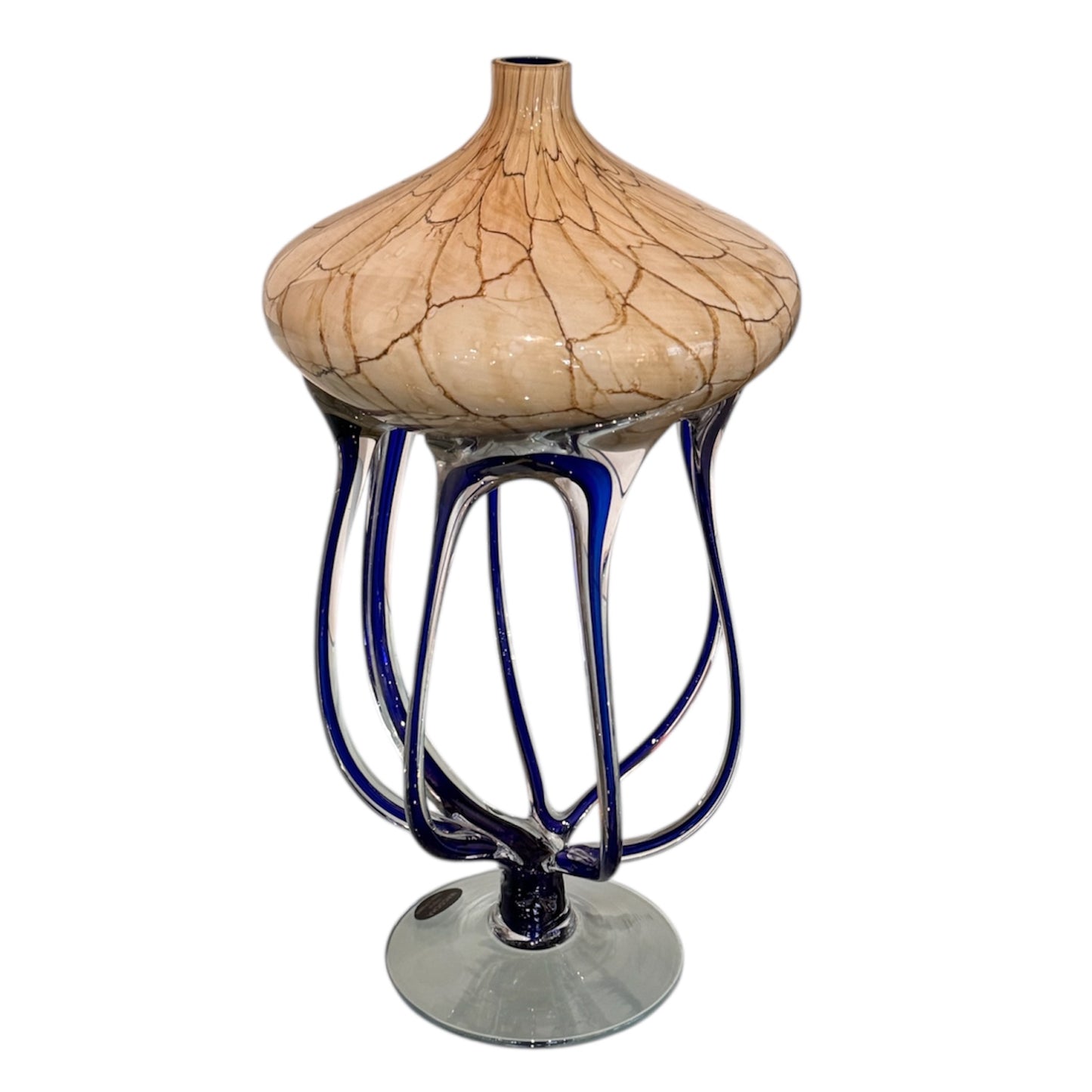 Vintage Glass Blown Abstract Vase