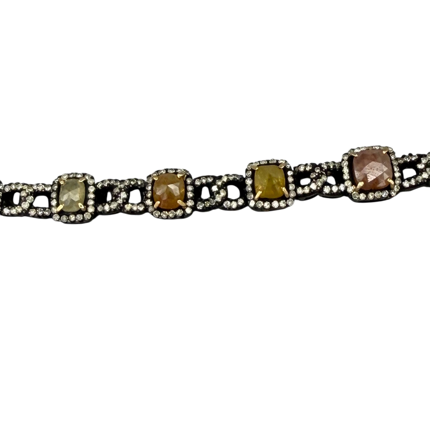 Multi-Colored 11 Inverted Diamond Bracelet
