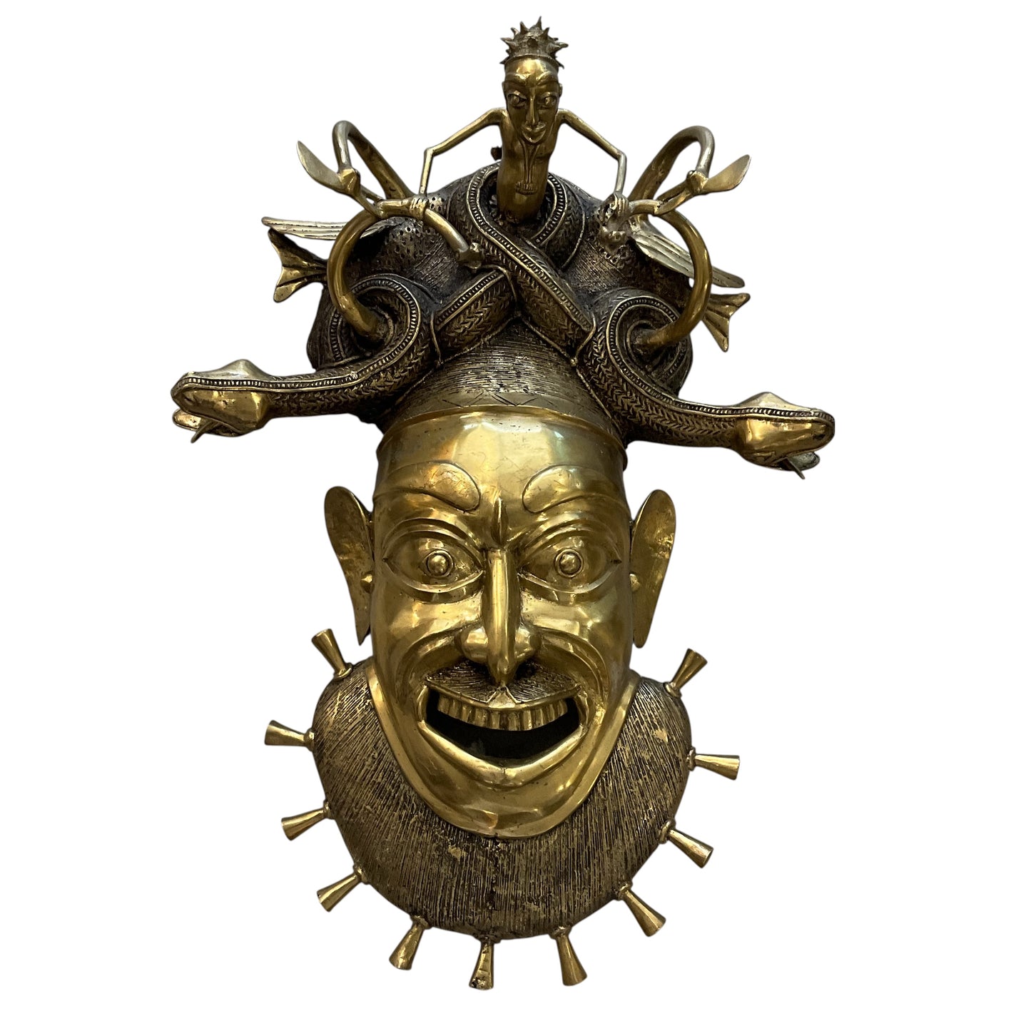 Bronze Mask from Bamileke Tribe in Cameroon