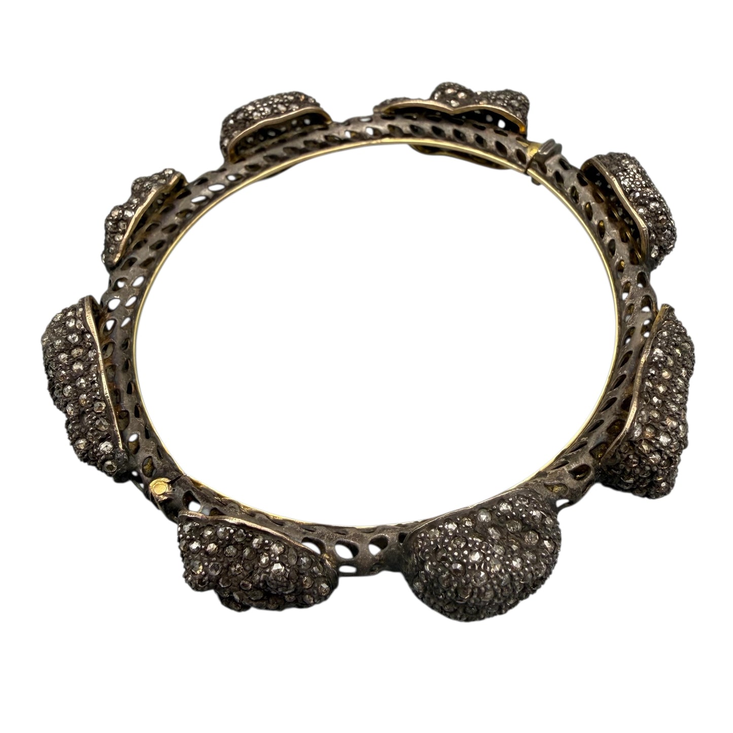 Bangle Bracelet with Multiple Diamond Clusters