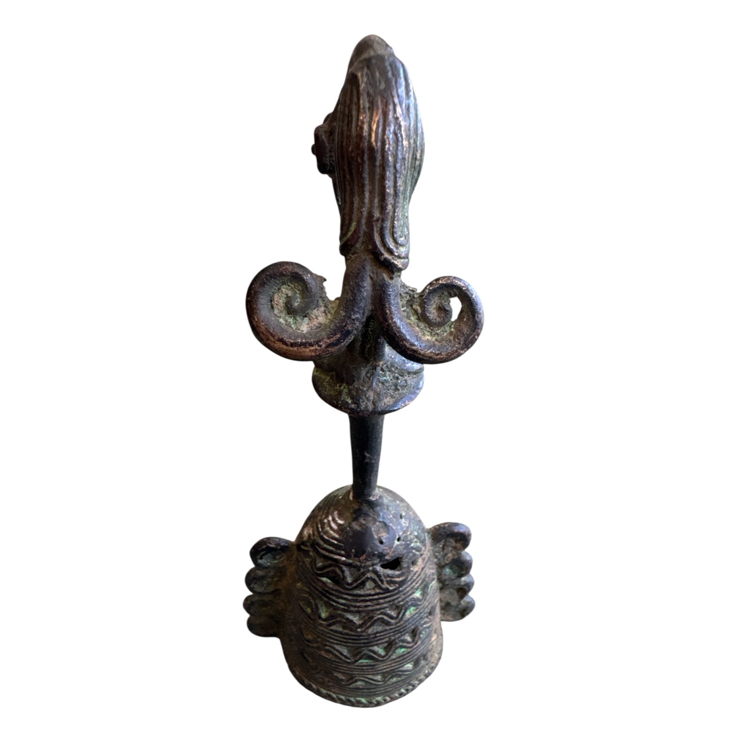 Benin Bronze Bell Senufo Swirl Legs