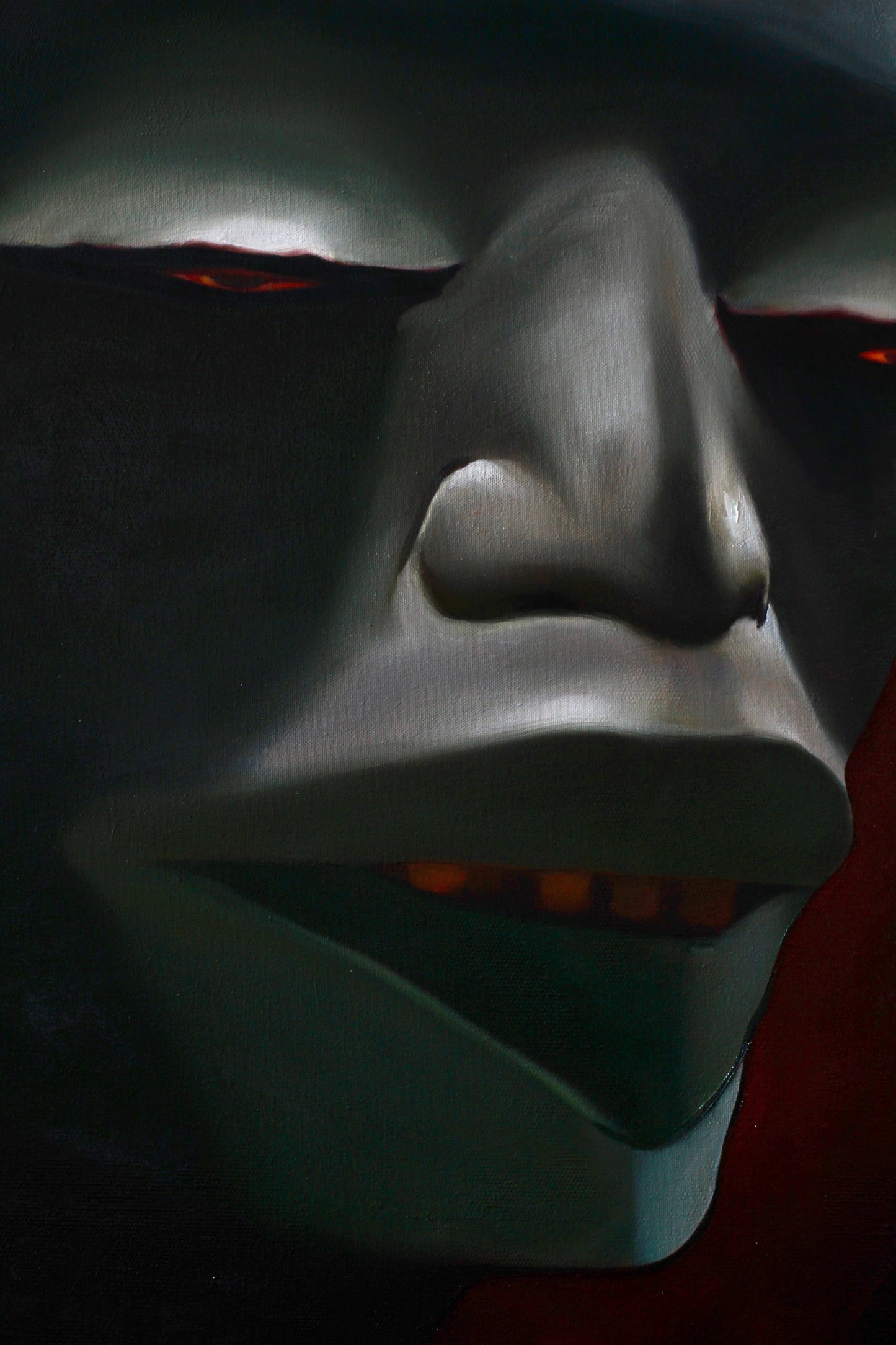 Makonde Mask Oil on Canvas Large Painting