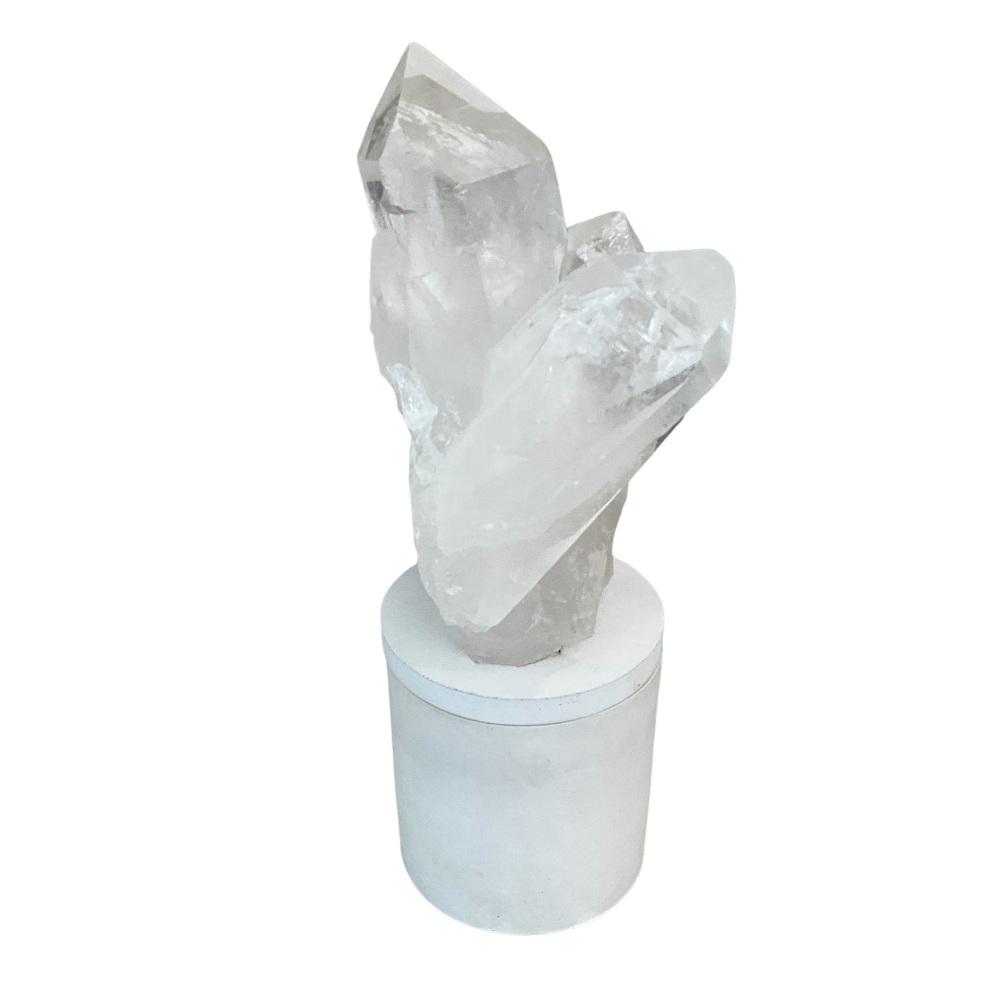 Quartz Crystal Generator Cluster Lid Gardenia Candle