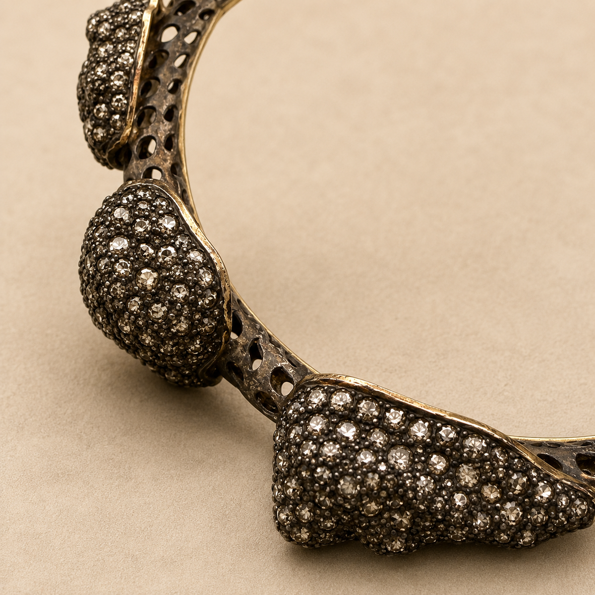 Bangle Bracelet with Multiple Diamond Clusters