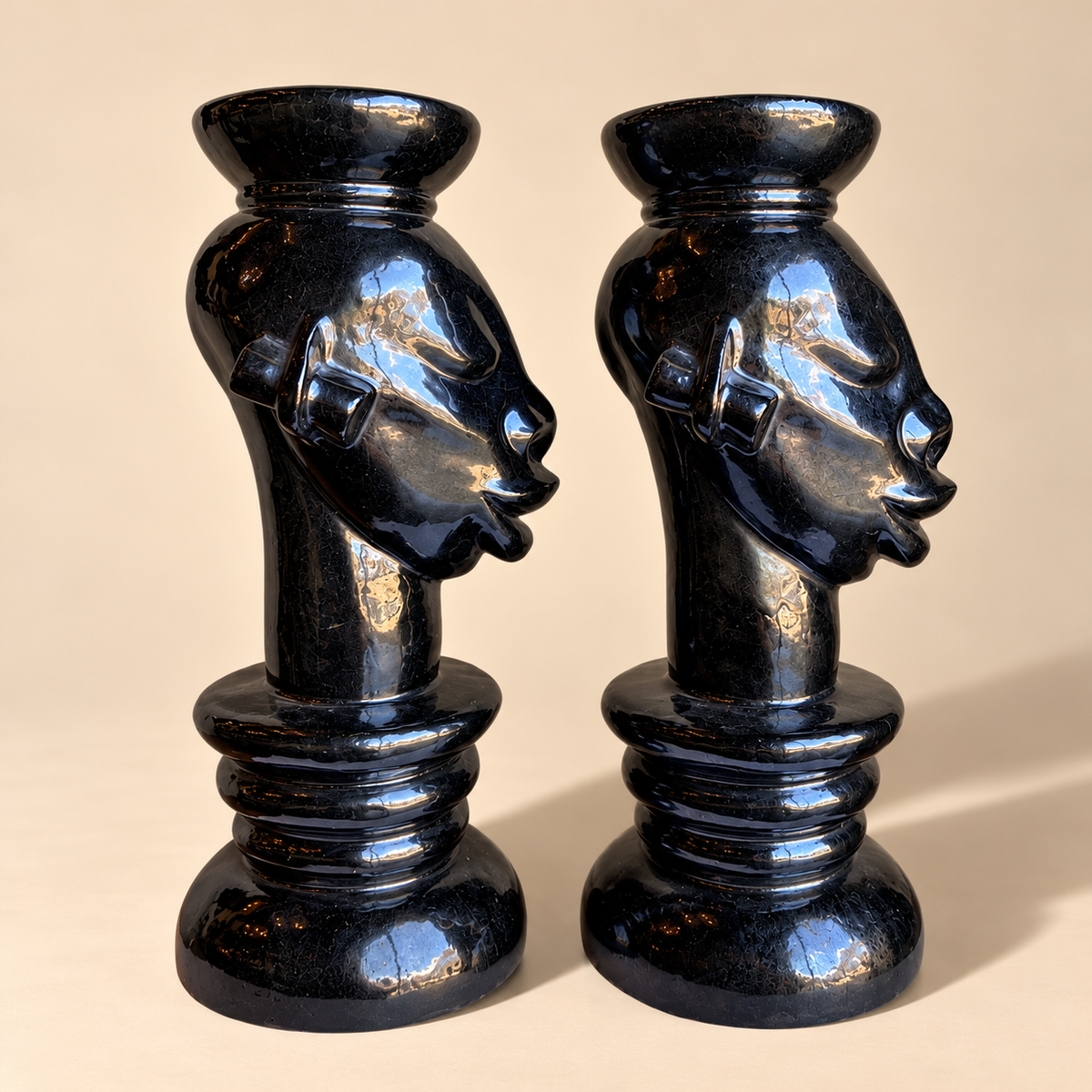 Pair of Ceramic Head Vases