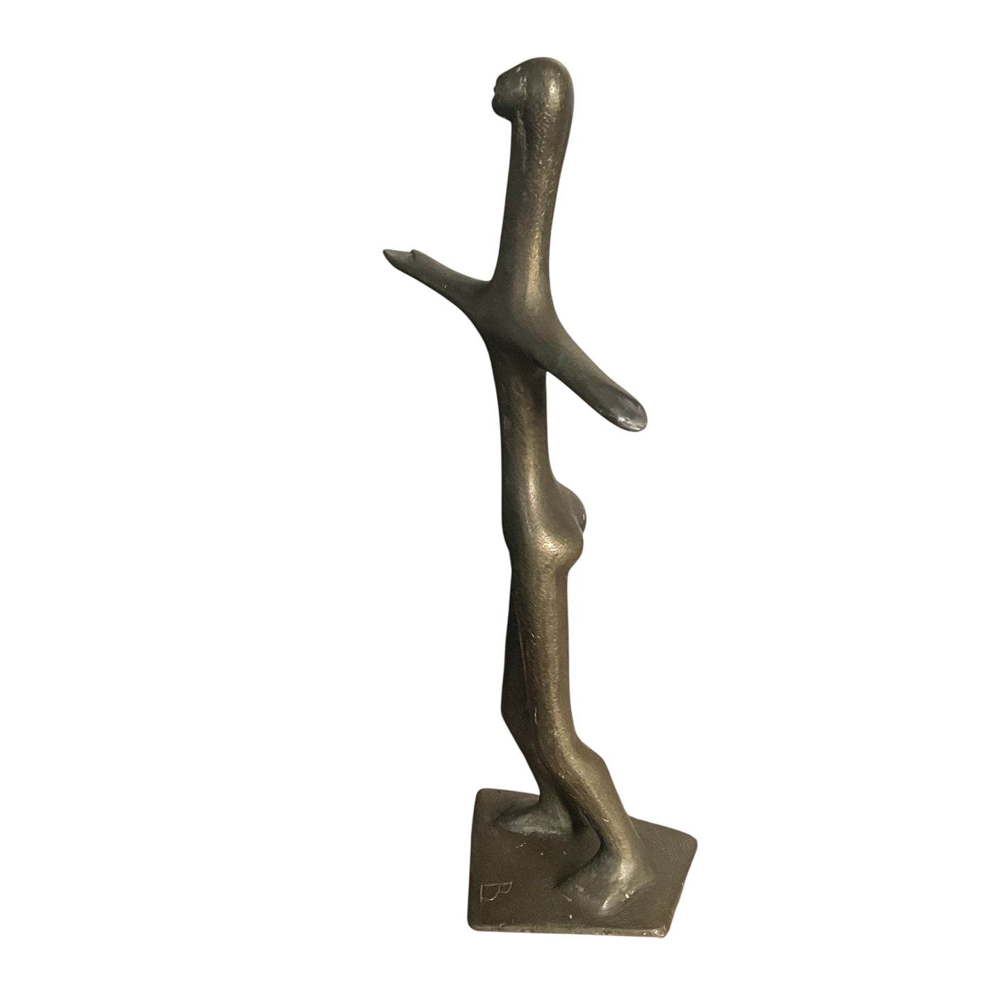 Vintage Abstract Bronze Figure Sculpture