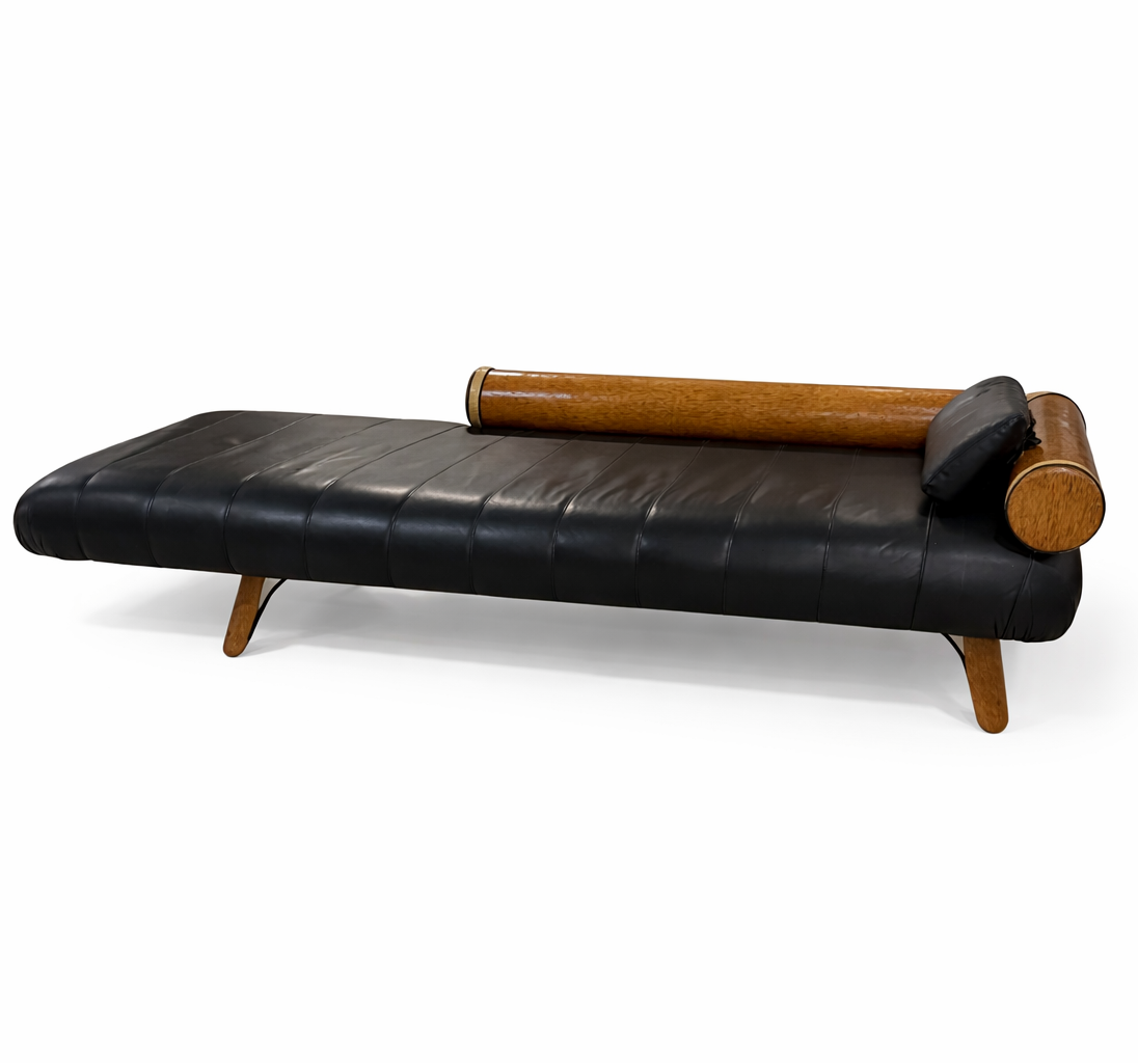 Pacific Green Palmwood & Leather Day Bed