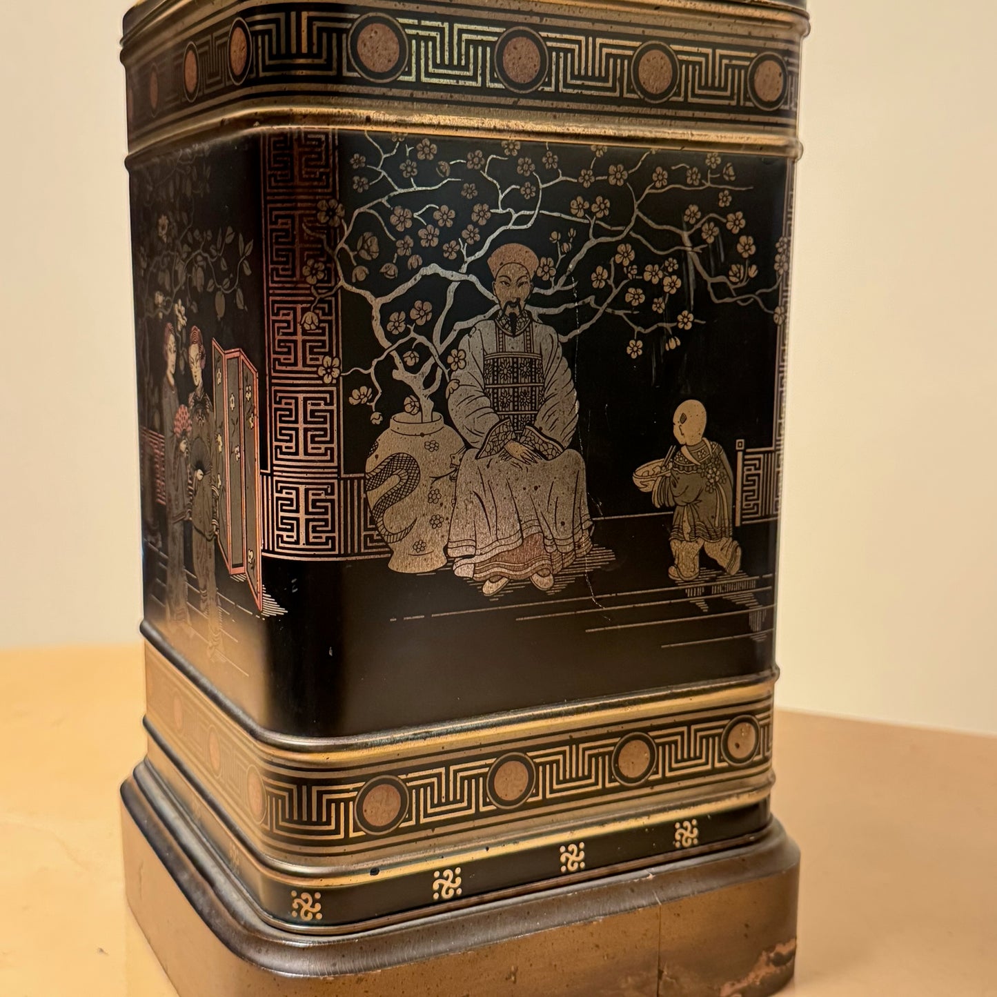 Asian Motif Pair of Frederick Cooper Metal Table Lamps
