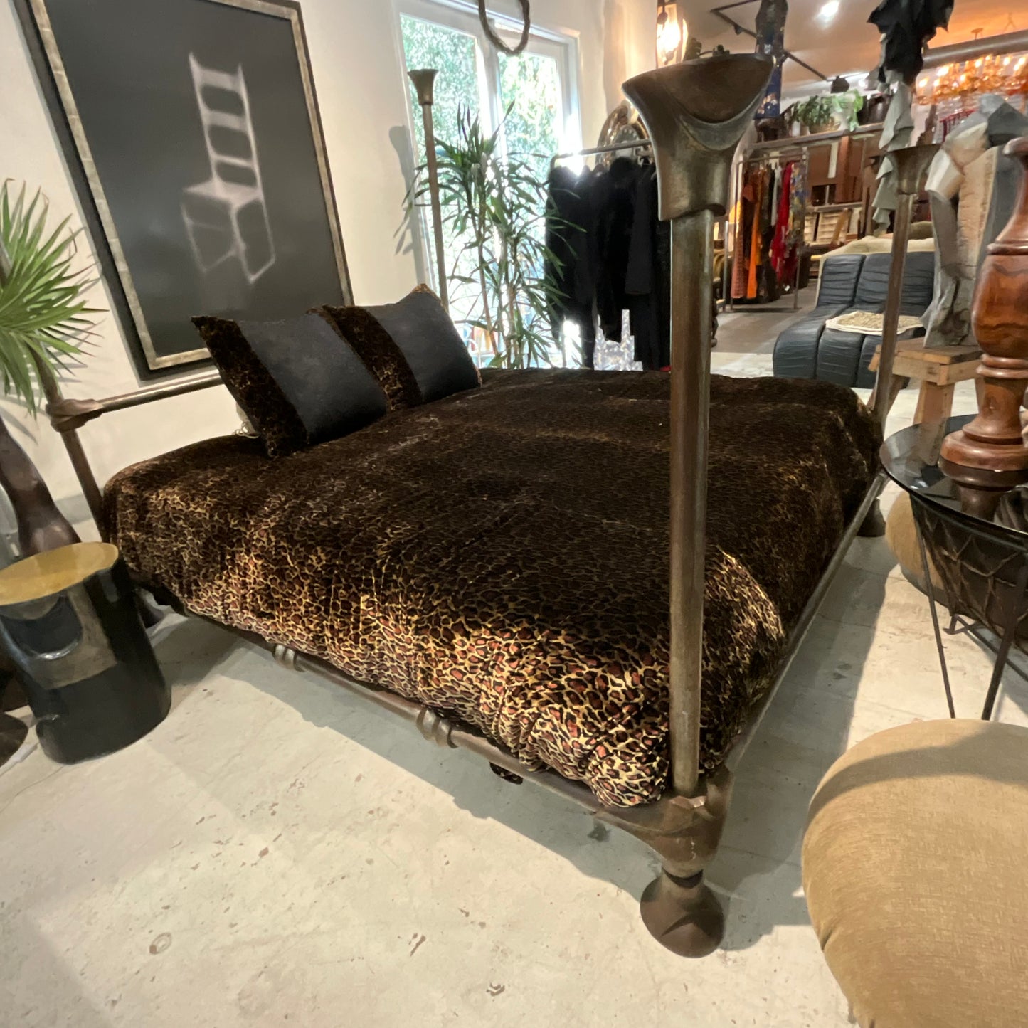 Mimi London Vintage Steel 4-Poster California King Bed Frame