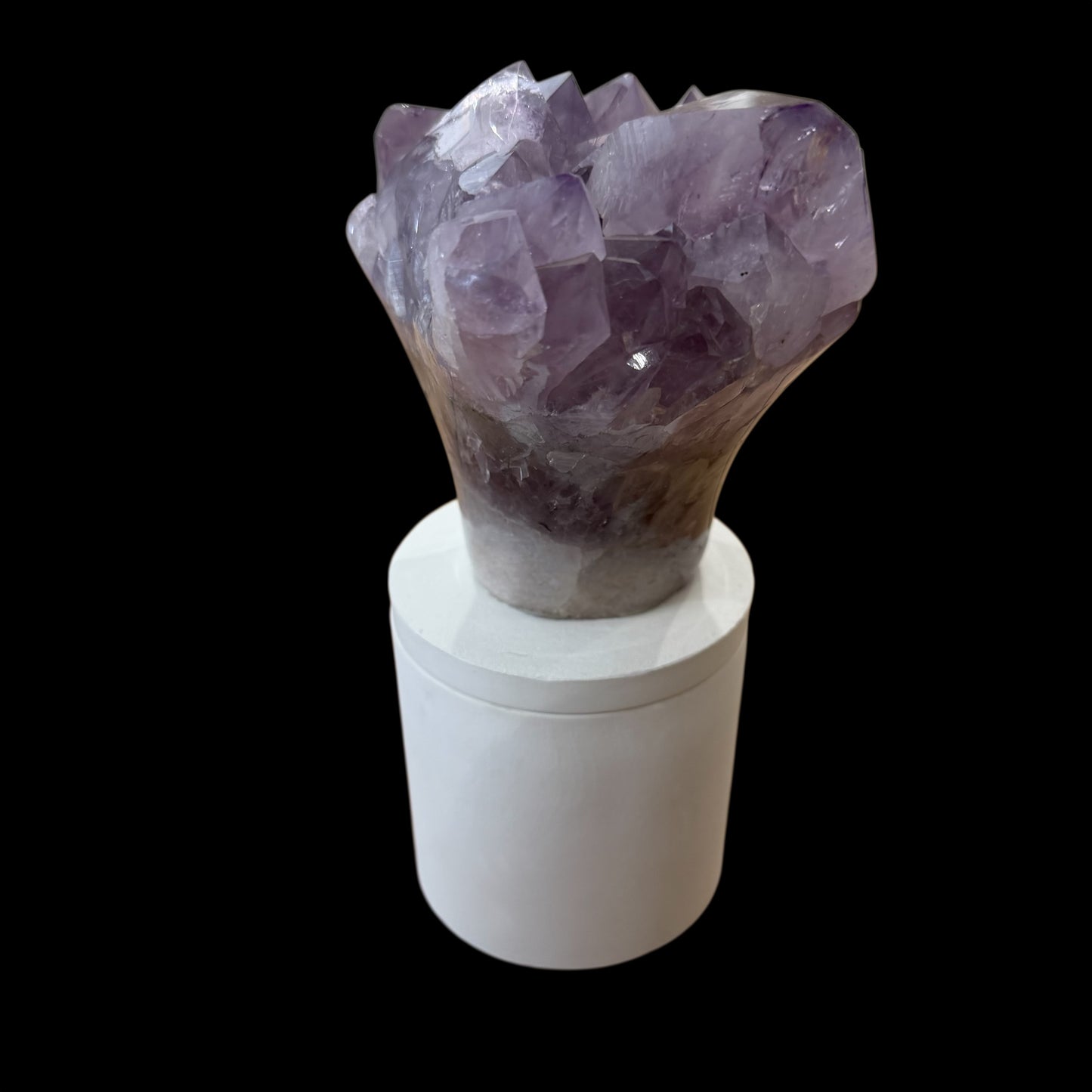 Amethyst Cluster Crystal Lid Gardenia Candle *