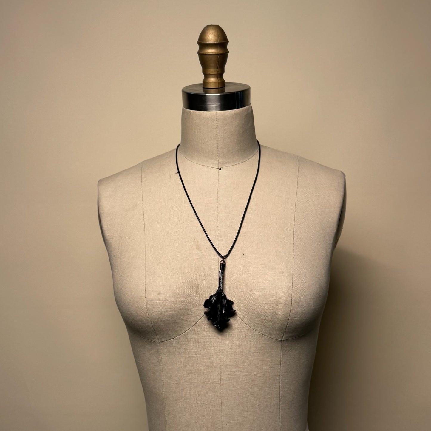 Hand Made Kelp Charm on Leather necklace