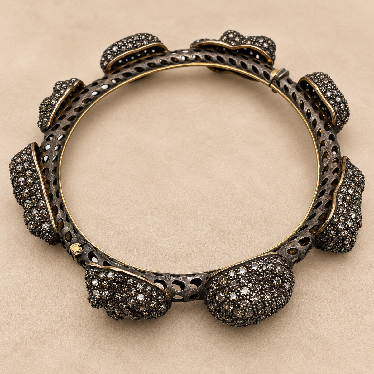 Bangle Bracelet with Multiple Diamond Clusters