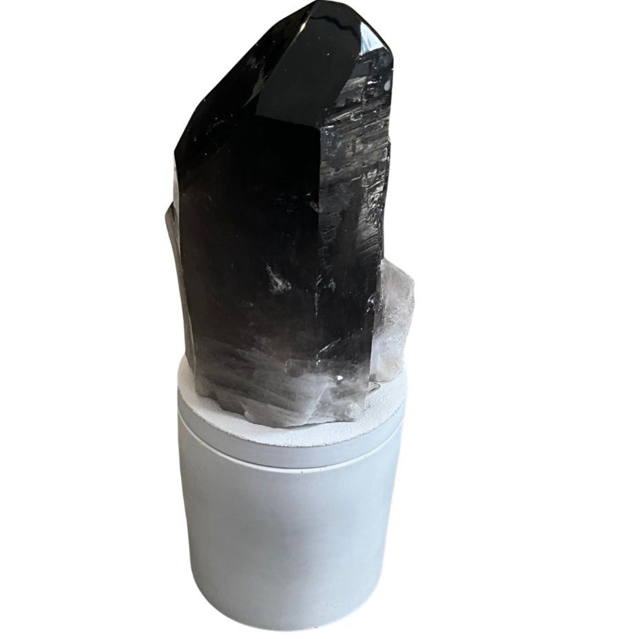 Smoky Quartz Generator Cluster Lid Gardenia Candle