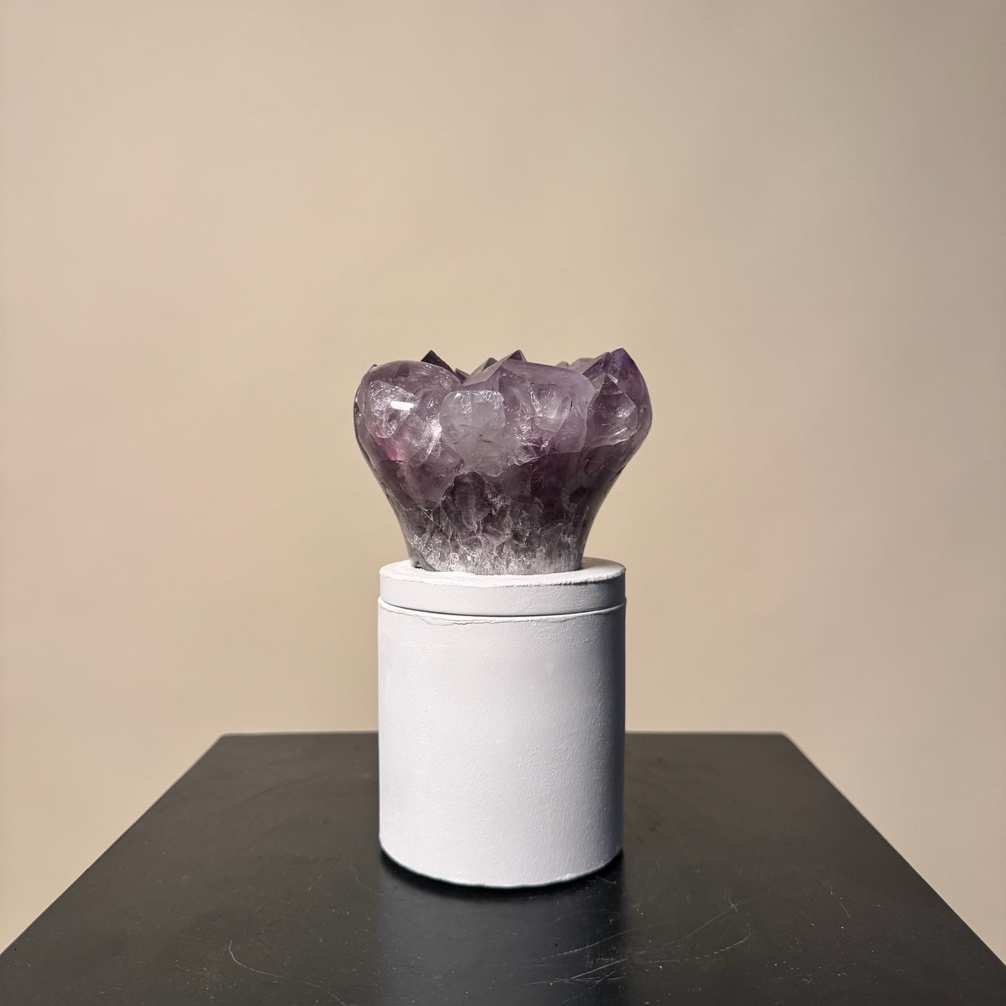 Amethyst Flower Cluster Crystal Lid Gardenia Candle #3