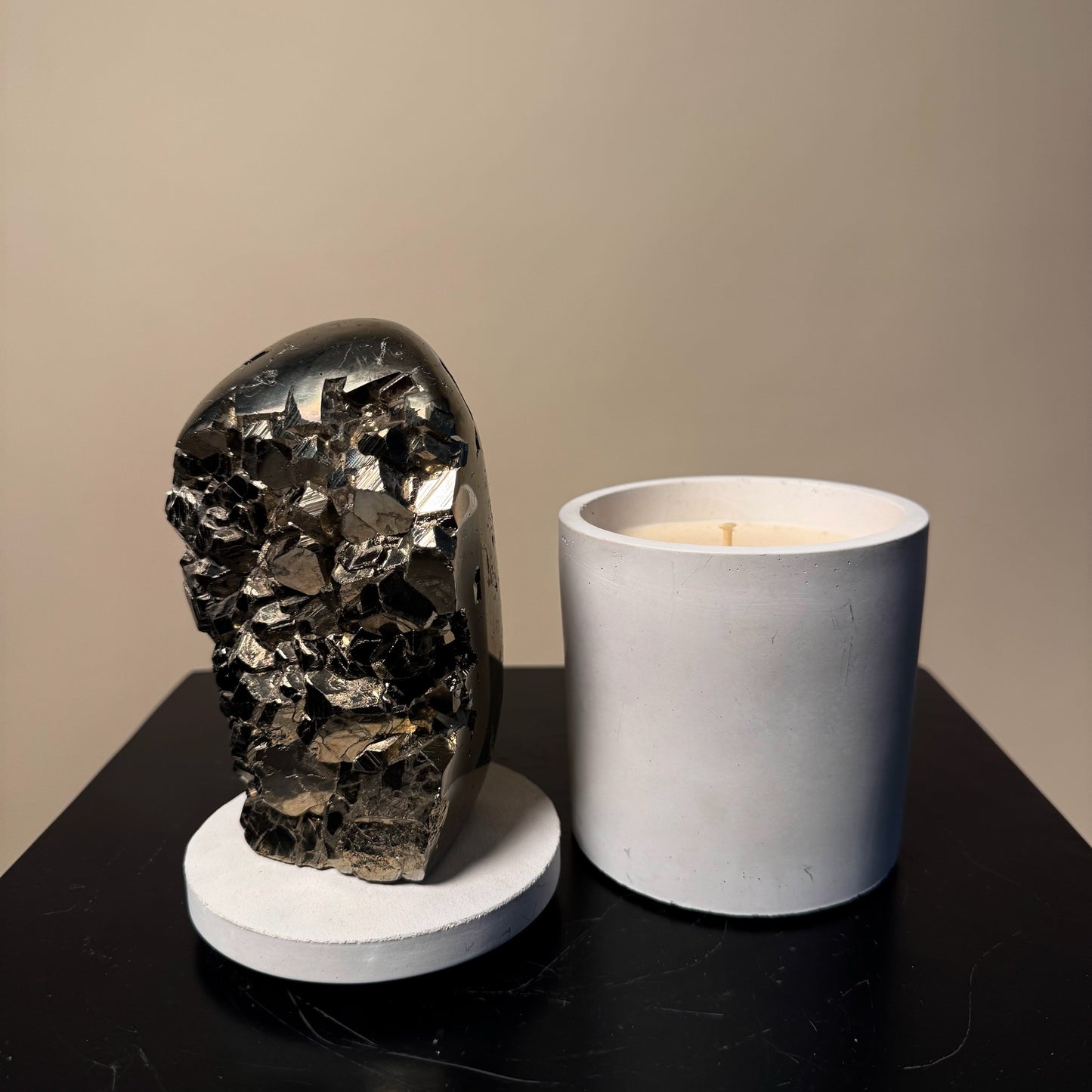 Abstract Pyrite Lid Gardenia Candle #5