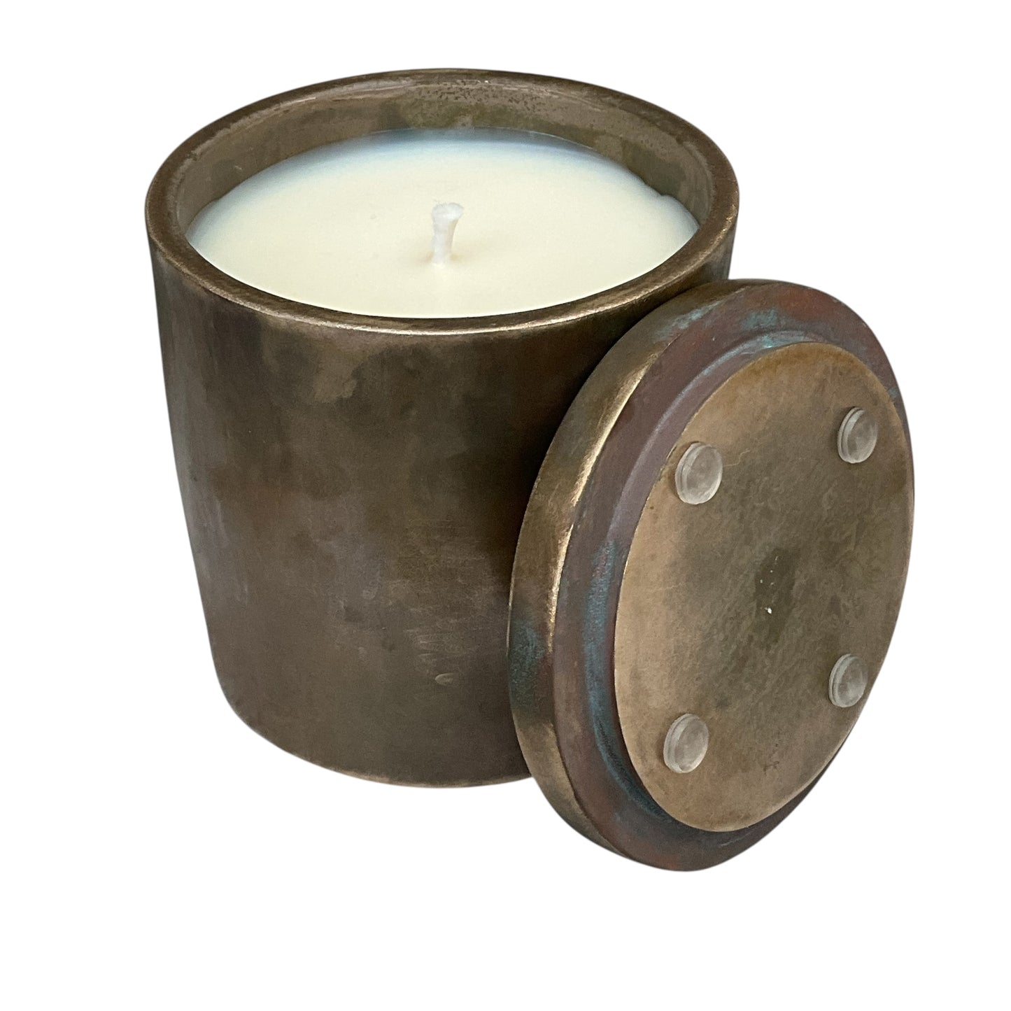 #I Solid Bronze Gardenia Candle with Lid