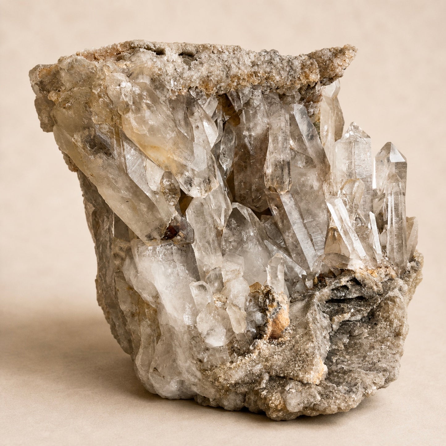 XXL Quartz Crystal Cluster w/Generators & "Shelf"