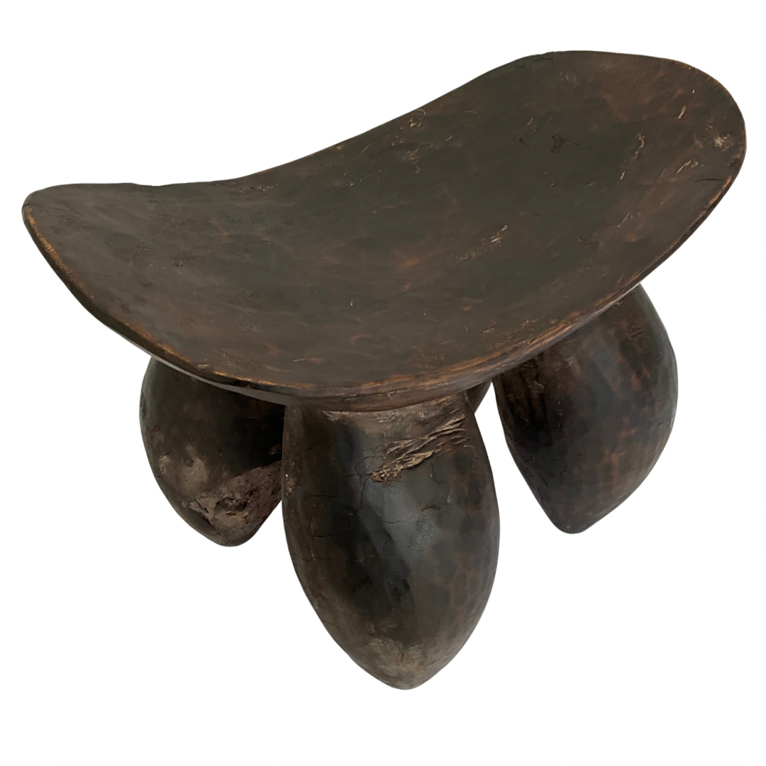 Medium Carved Wood Stool from Mali