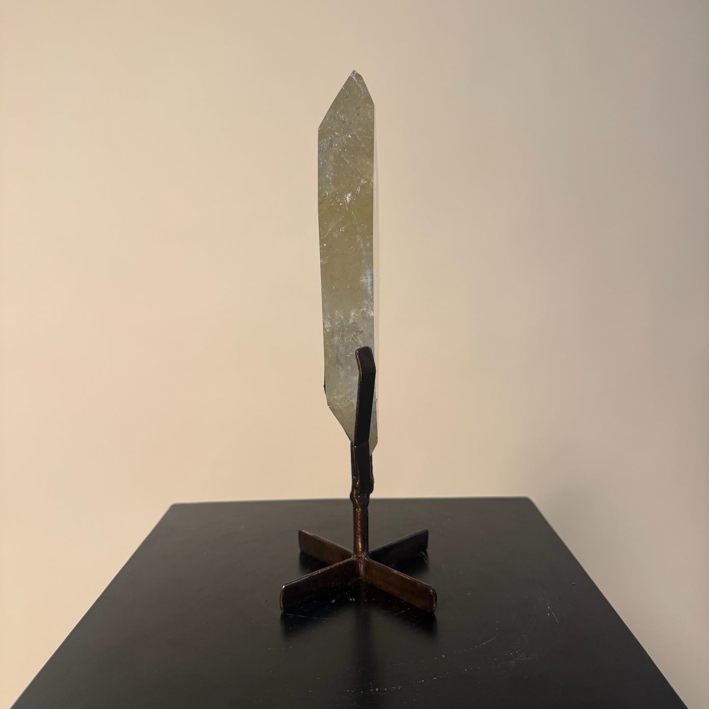 Natural Citrine Crystal Point on Custom Stand