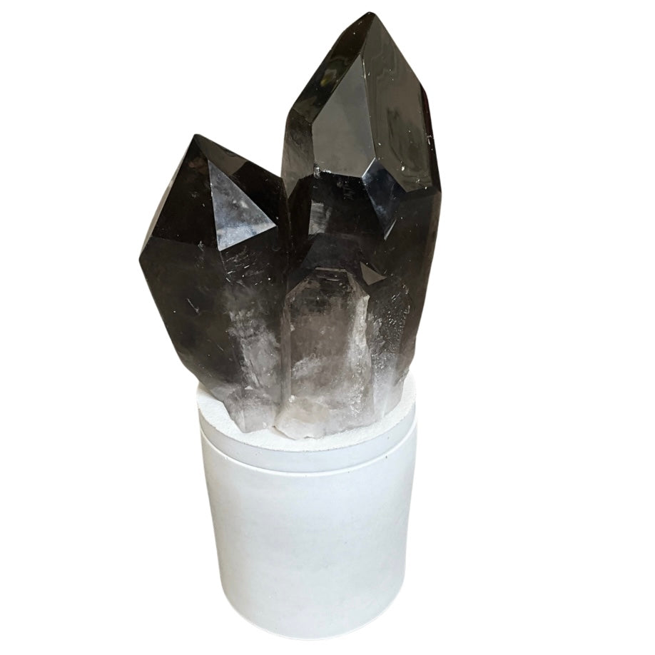 Smoky Quartz Generator Cluster Lid Gardenia Candle