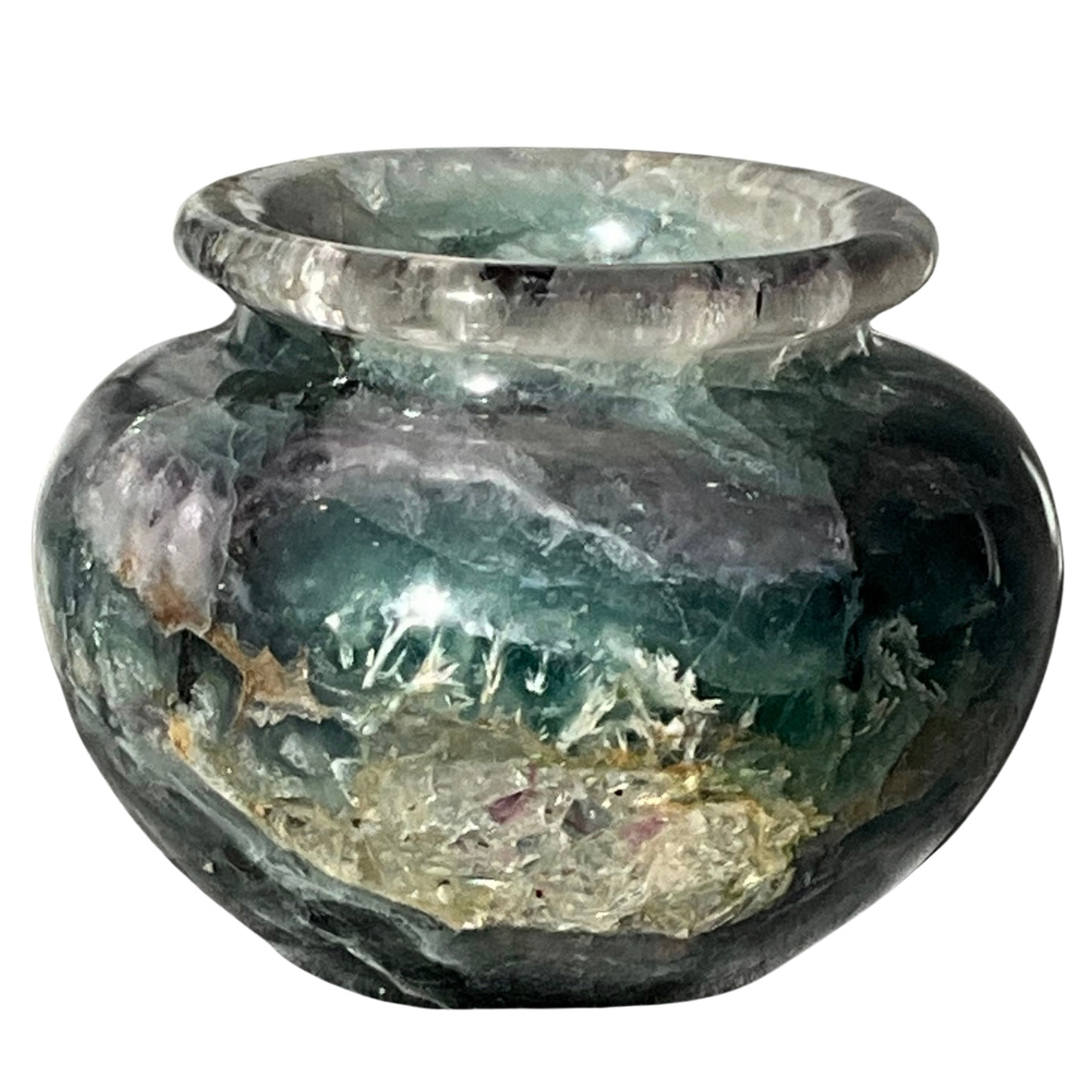 Fluorite Crystal Display Bowl Vase Decor