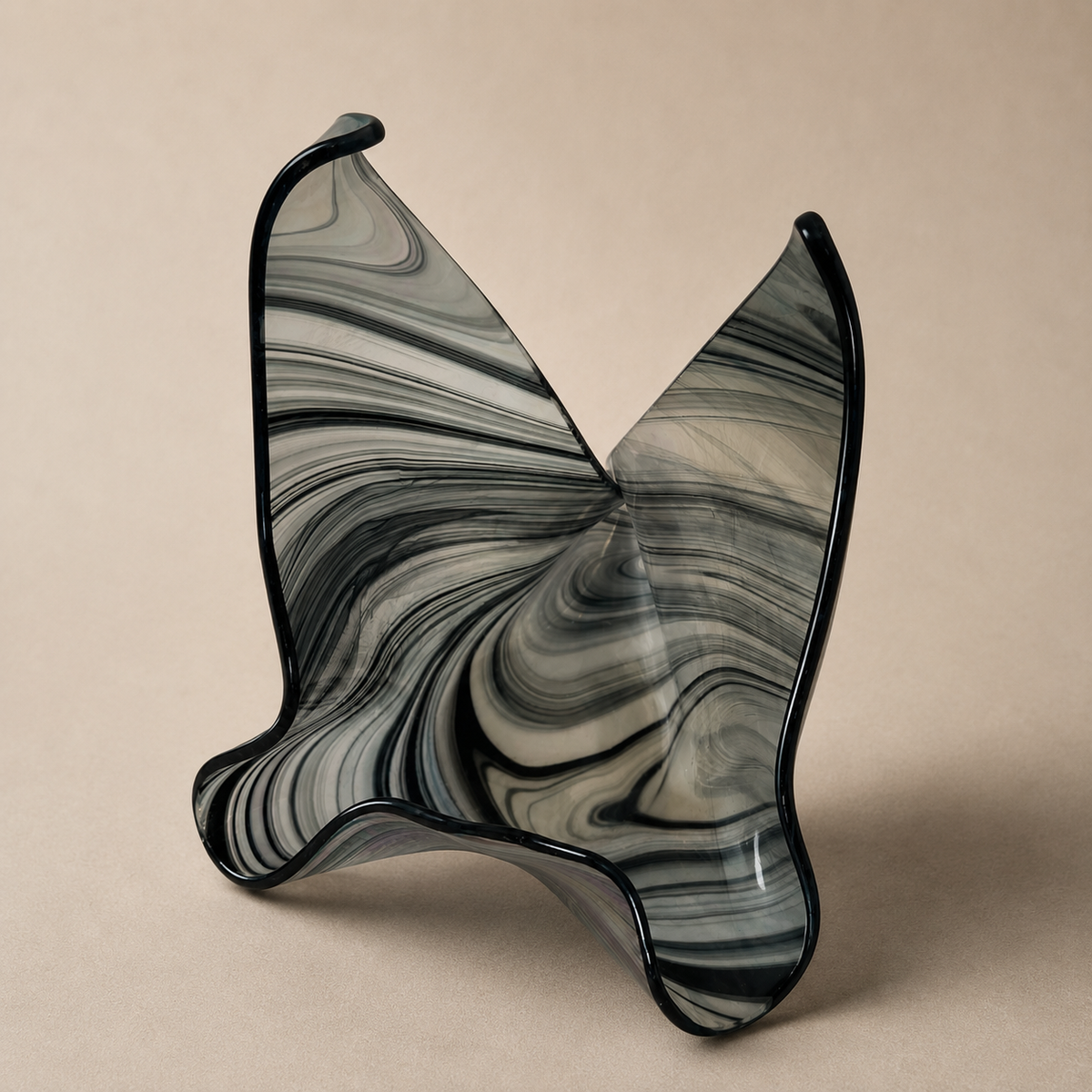 Vintage Folded Handkerchief Asymmetrical Iridescent Vase