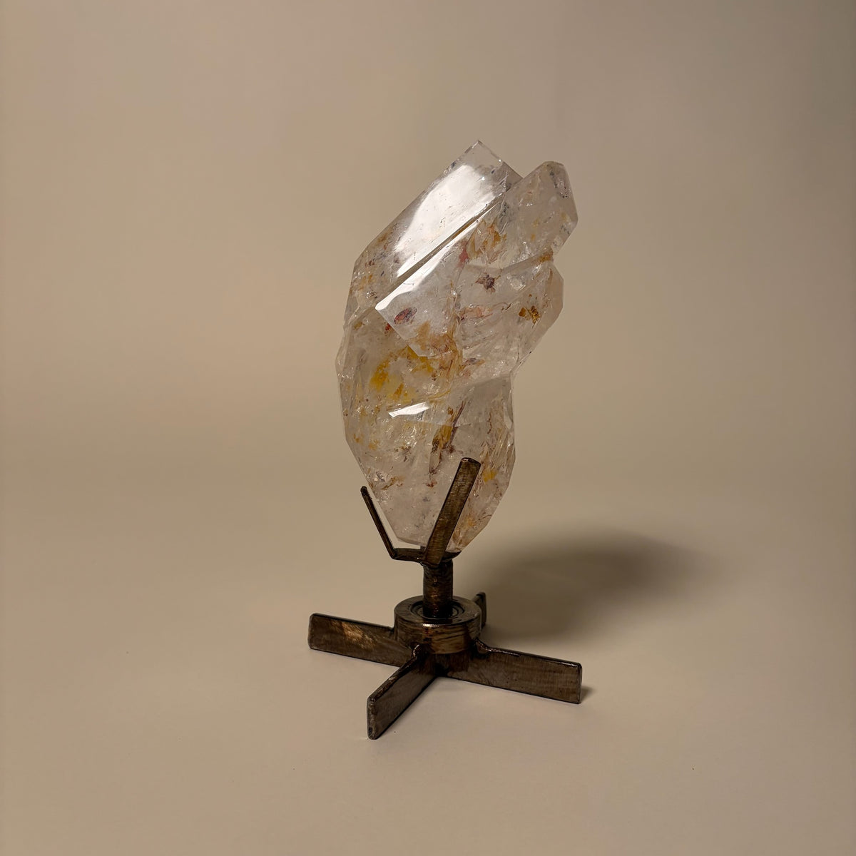 Quartz Crystal With Iron Oxide Inclusions