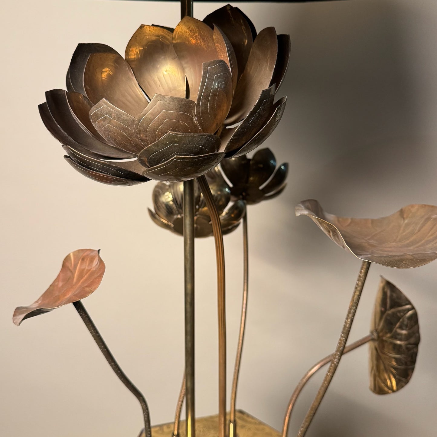 Feldman Brass Lotus Flower Pot Lamp