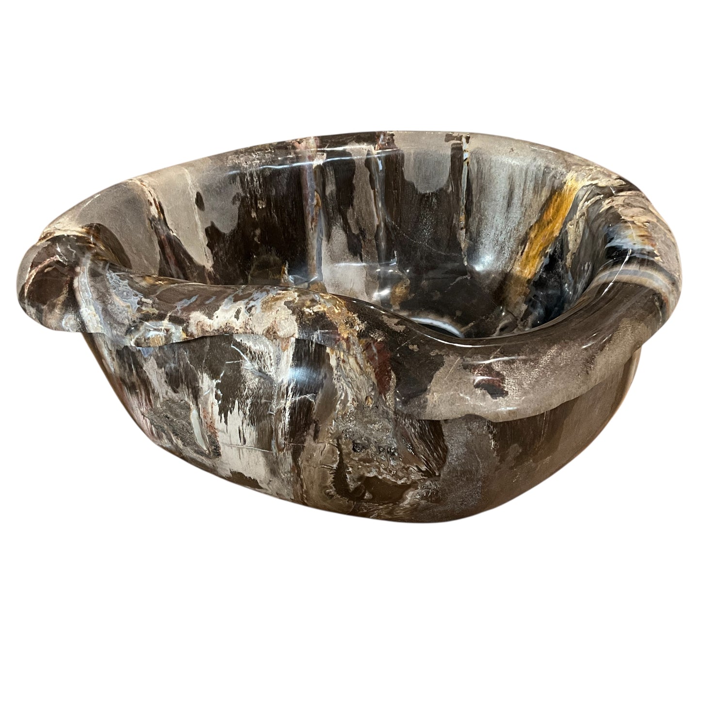 Petrified Wood Abstract Multi-Tone Bowl