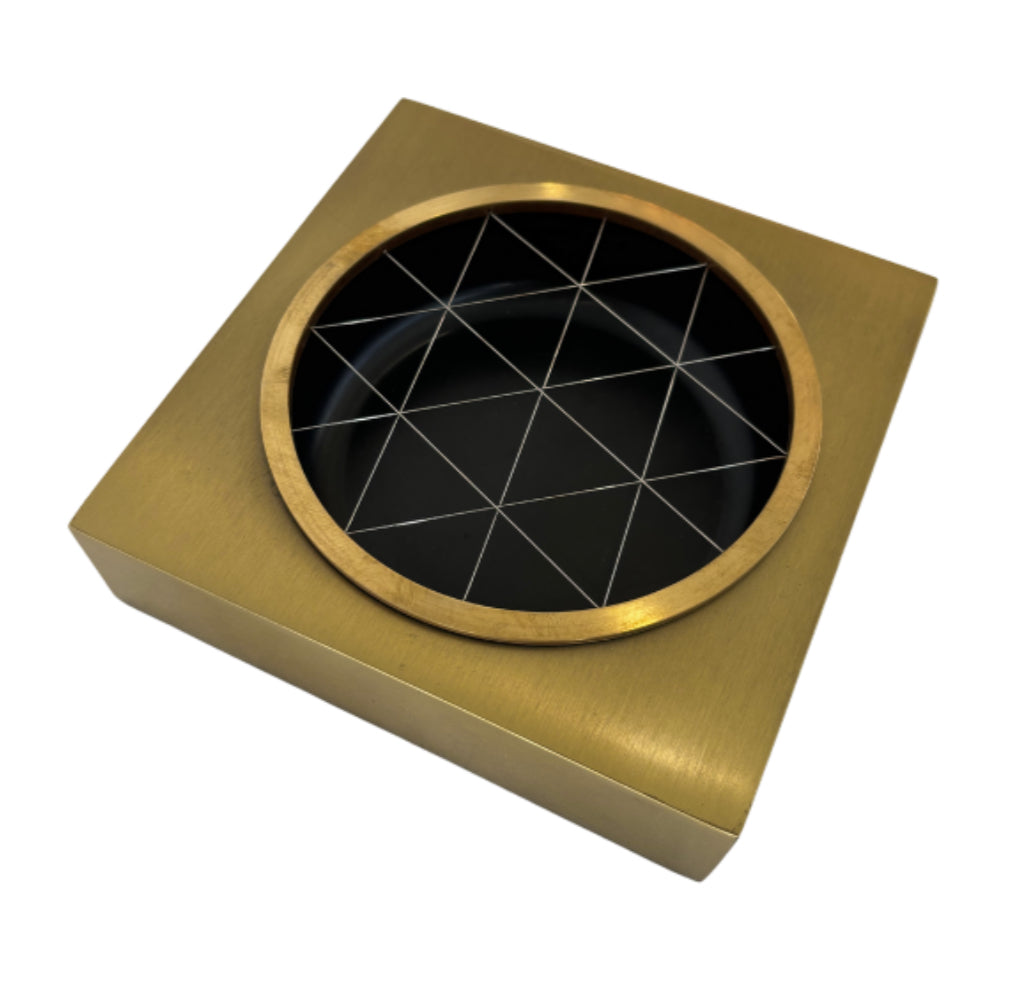 Vintage Brass Square Ashtray