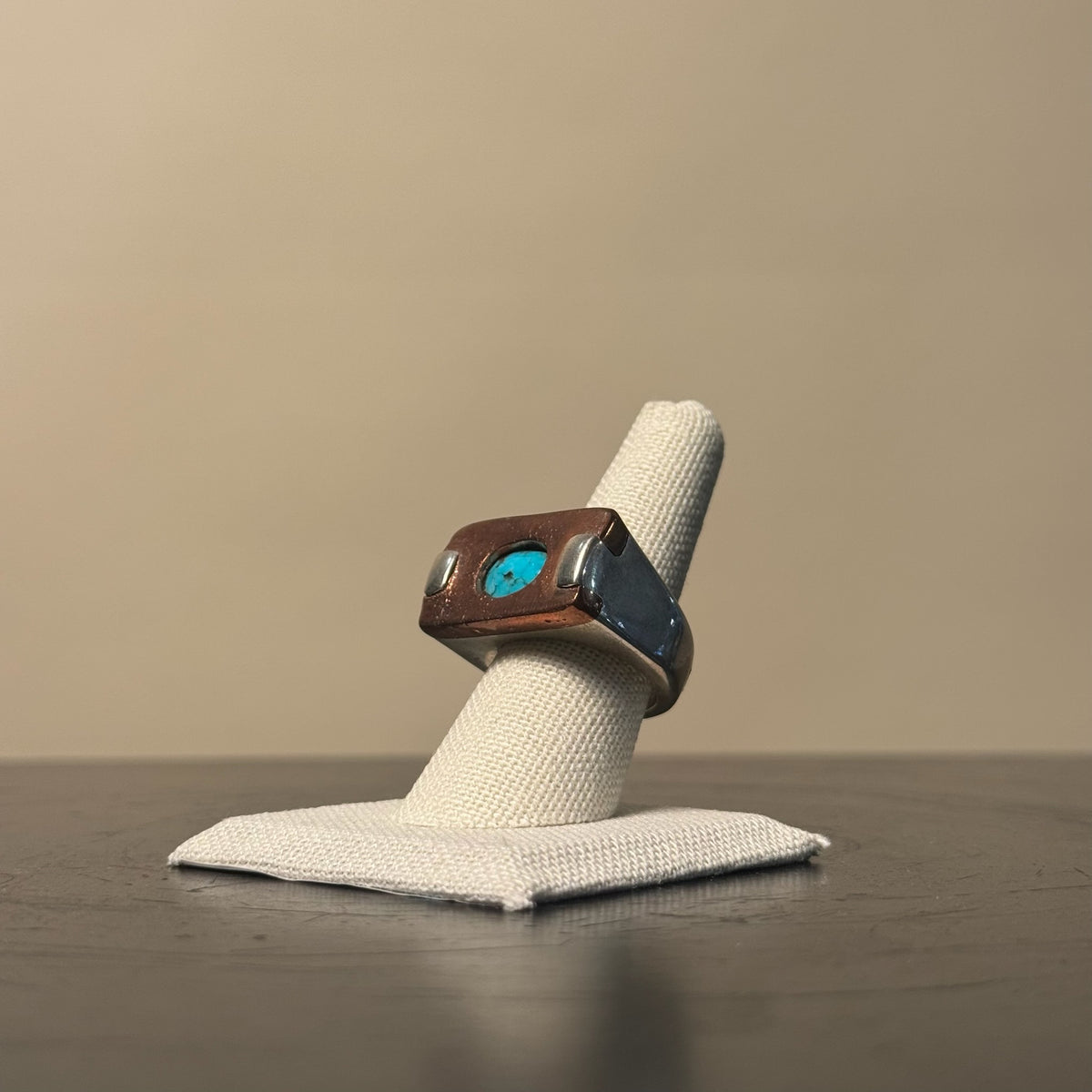 Pilot Mountain Turquoise w/ Copper & Silver Ring