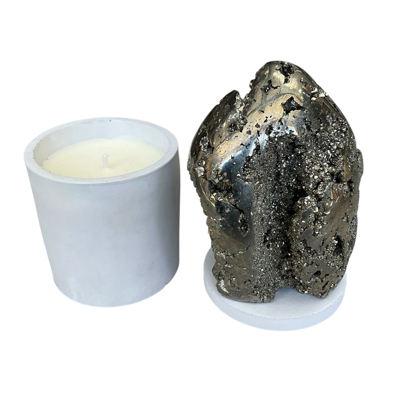 Large Abstract Pyrite Lid Gardenia Candle #2