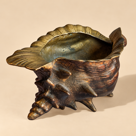 Brass Conch Shell Planter