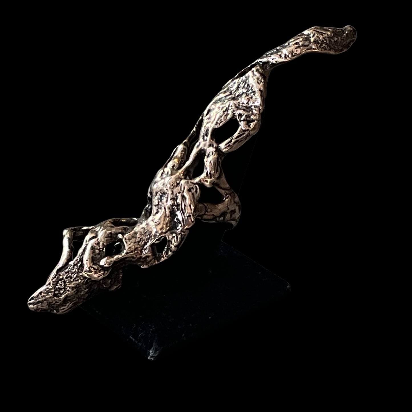 Elongated Abstract Bronze Ring