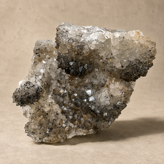 Abstract Quartz Crystal with Manganese Free-Standing Cluster