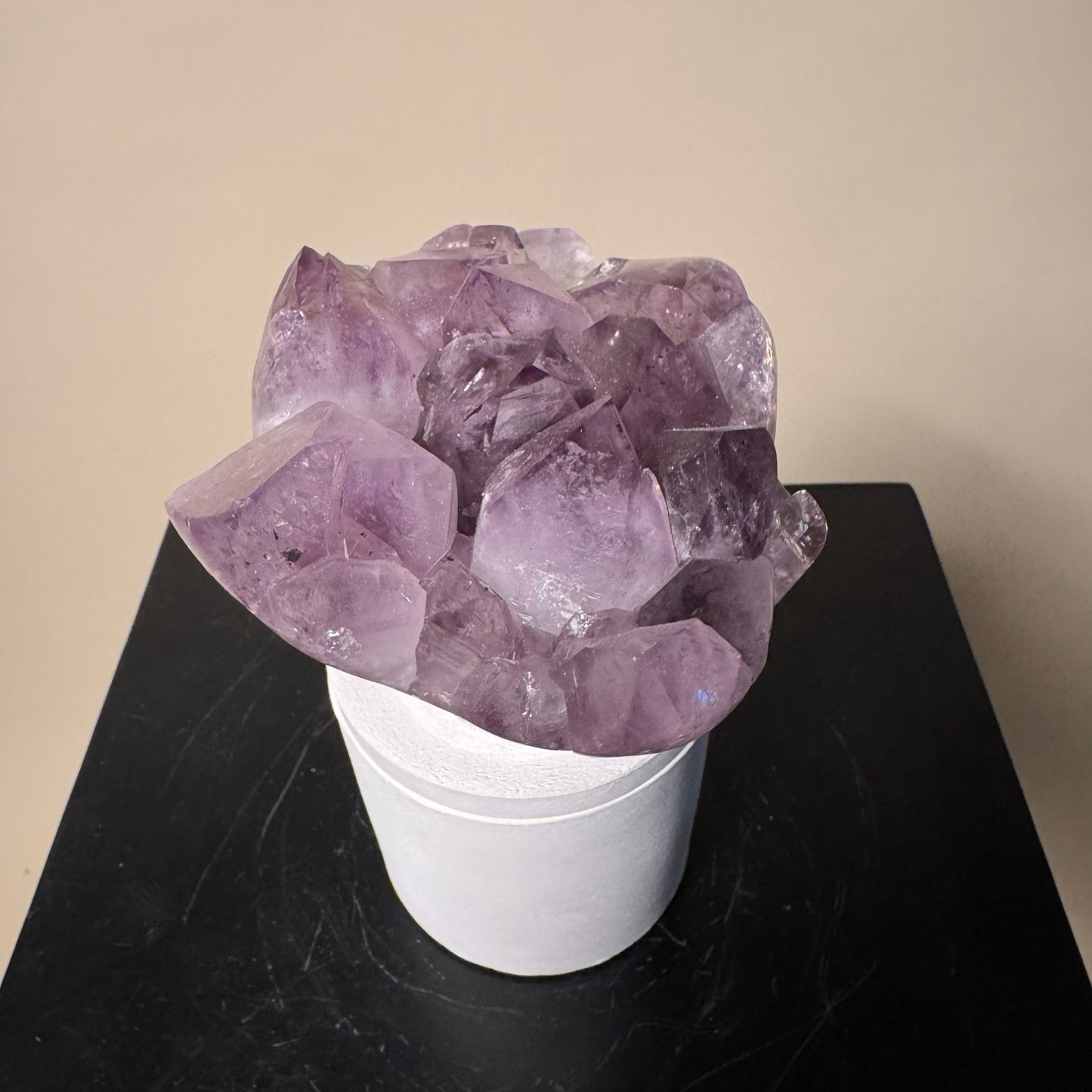 Amethyst Flower Cluster Crystal Lid Gardenia Candle #3
