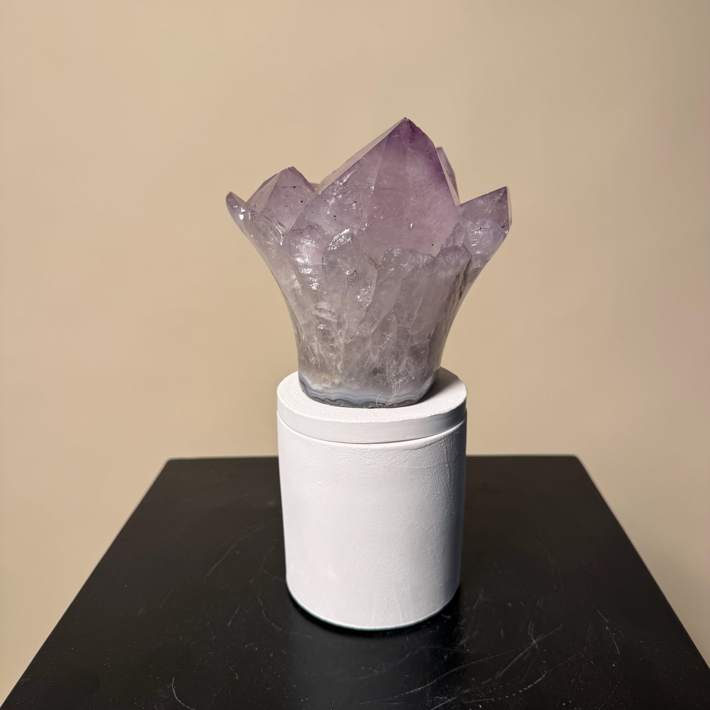 Amethyst Flower Cluster Crystal Lid Gardenia Candle #5