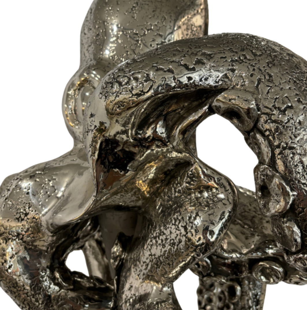 Stainless Steel Octopus Sculpture on Steel Stand