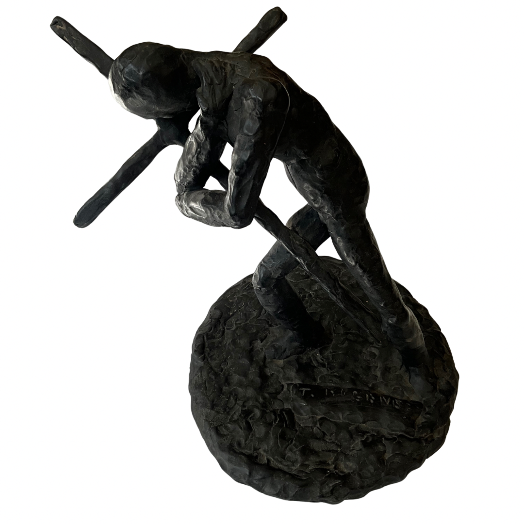 Tom Greene " Man with Cross " Sculpture