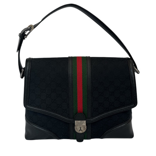 VINTAGE GUCCI BLACK MONOGRAM-BLACK : GUCCI